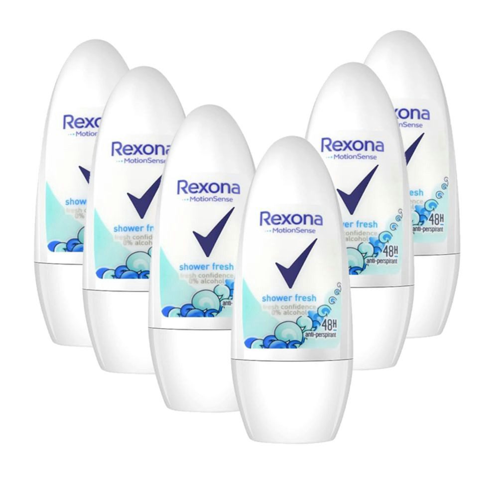 Rexona Deo-Roller 6er Pack REXONA Women Deodorant "Shower Fresh" Roll-on - 50ml, 6-tlg., 48h Schutz