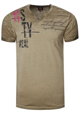 Rusty Neal T-Shirt Rusty Neal Shirt mit modischer Knopfleiste