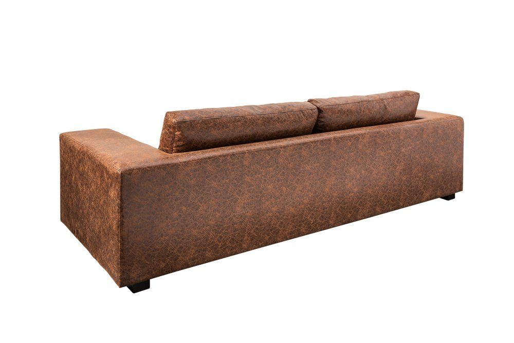 · · vintage Couch Sofa · Kunstleder · Wohnzimmer riess-ambiente · MR. 220cm LOUNGER Federkern Teile, Sitzer 1 3 Industrial braun,