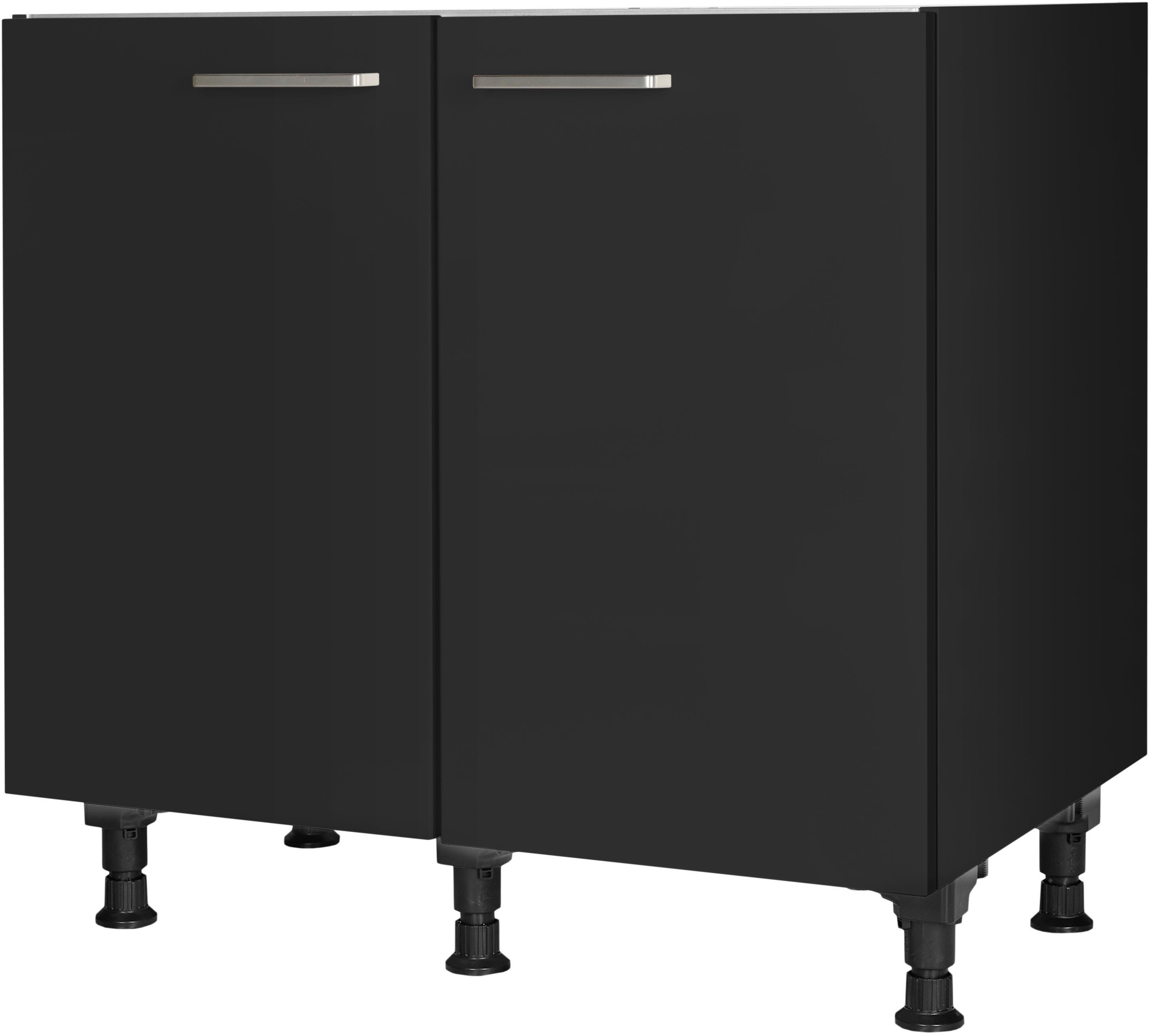 nobilia® Spülenschrank "Touch", vormontiert, mit höhenverstellbaren Sockelfüßen, Breite 90 cm