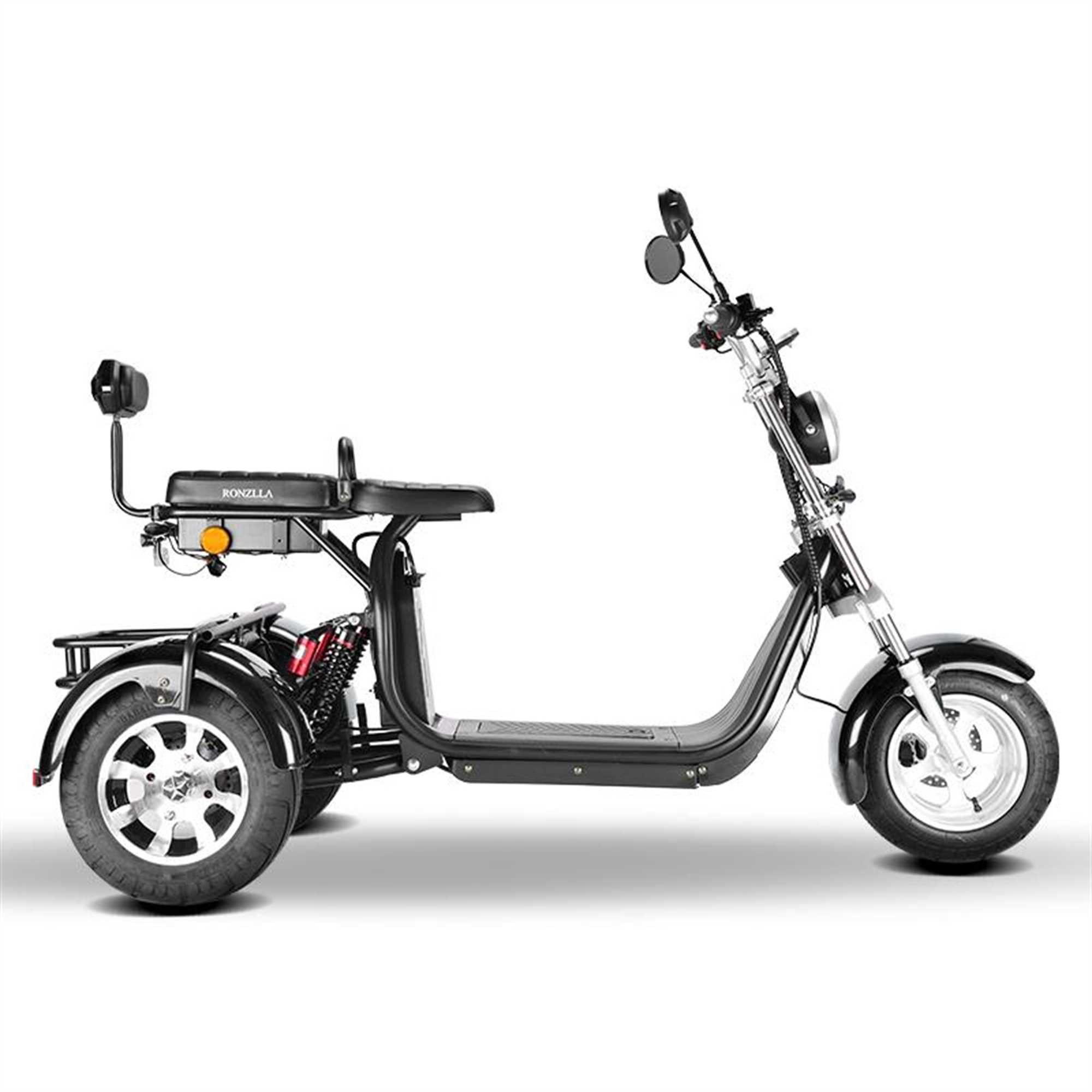 Urban Hopper E-Motorroller Urban Hopper Chopper Trike CP3 Elektro-Dreirad E-Roller, 2000 W, 45 km/h, Lithium-Ionen Akku 50-100 km Reichweite 3 Gänge + Rückwärts