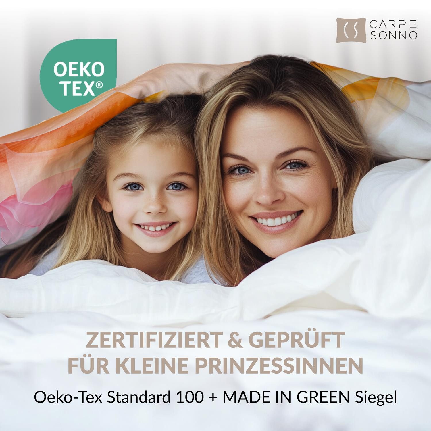 Carpe Sonno Kinderbettwäsche 135 x 200 Mädchen Prinzessin Kinder Bettwäsche Lila Rosa Baumwolle, Renforcé, 2 teilig, OEKO-TEX Bettbezug 135x200 mit Reißverschlu – Bild 4 von 5