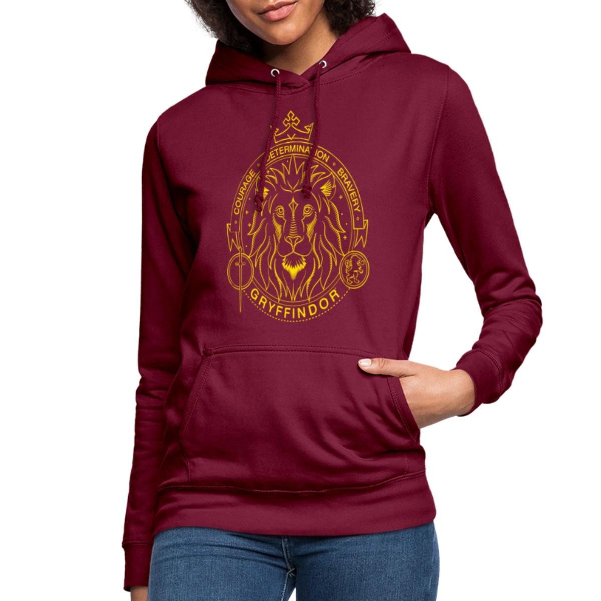 Spreadshirt Hoodie Harry Potter Gryffindor Wappen Löwe Damen Hoodie (1-tlg) günstig online kaufen