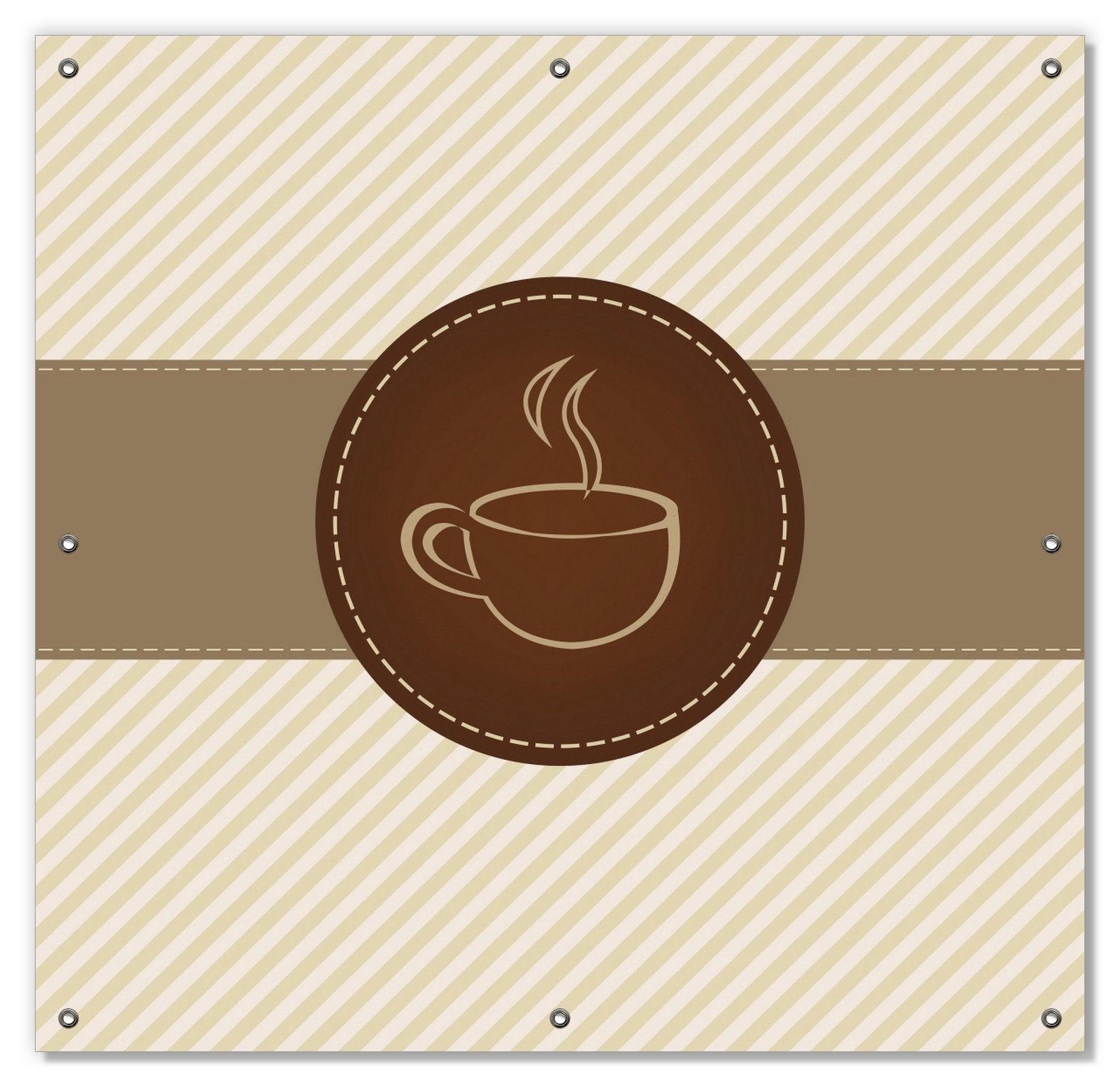 Sonnenschutz Kaffee-Menü - Logo Symbol für Kaffee, Wallario, blickdicht, mit Saugnäpfen, wiederablösbar und wiederverwendbar