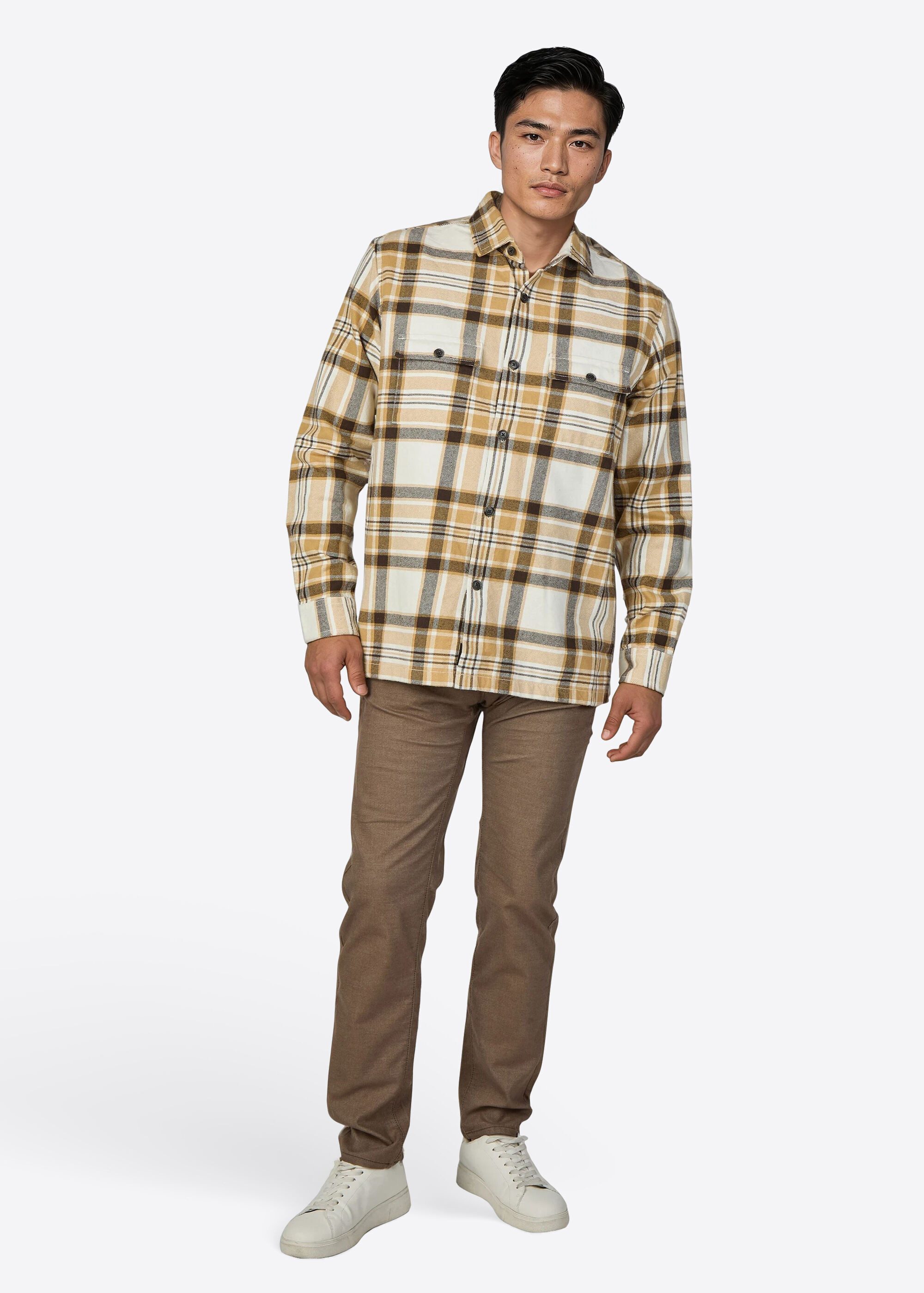 Pierre Cardin Karohemd aus weichem Baumwollflanell