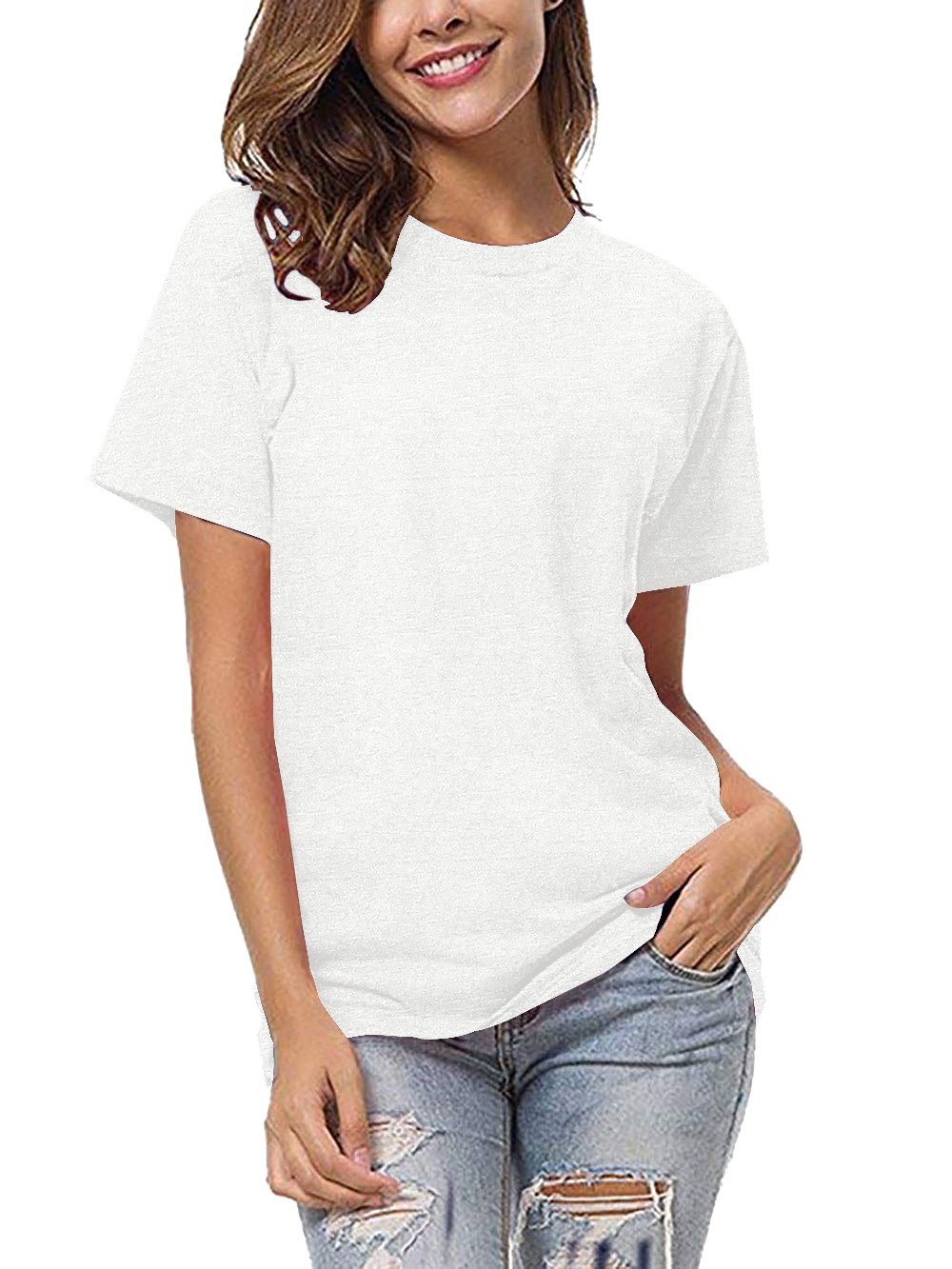 Beluring T-Shirt Damen T-Shirt mit Rundhalsausschnitt günstig online kaufen