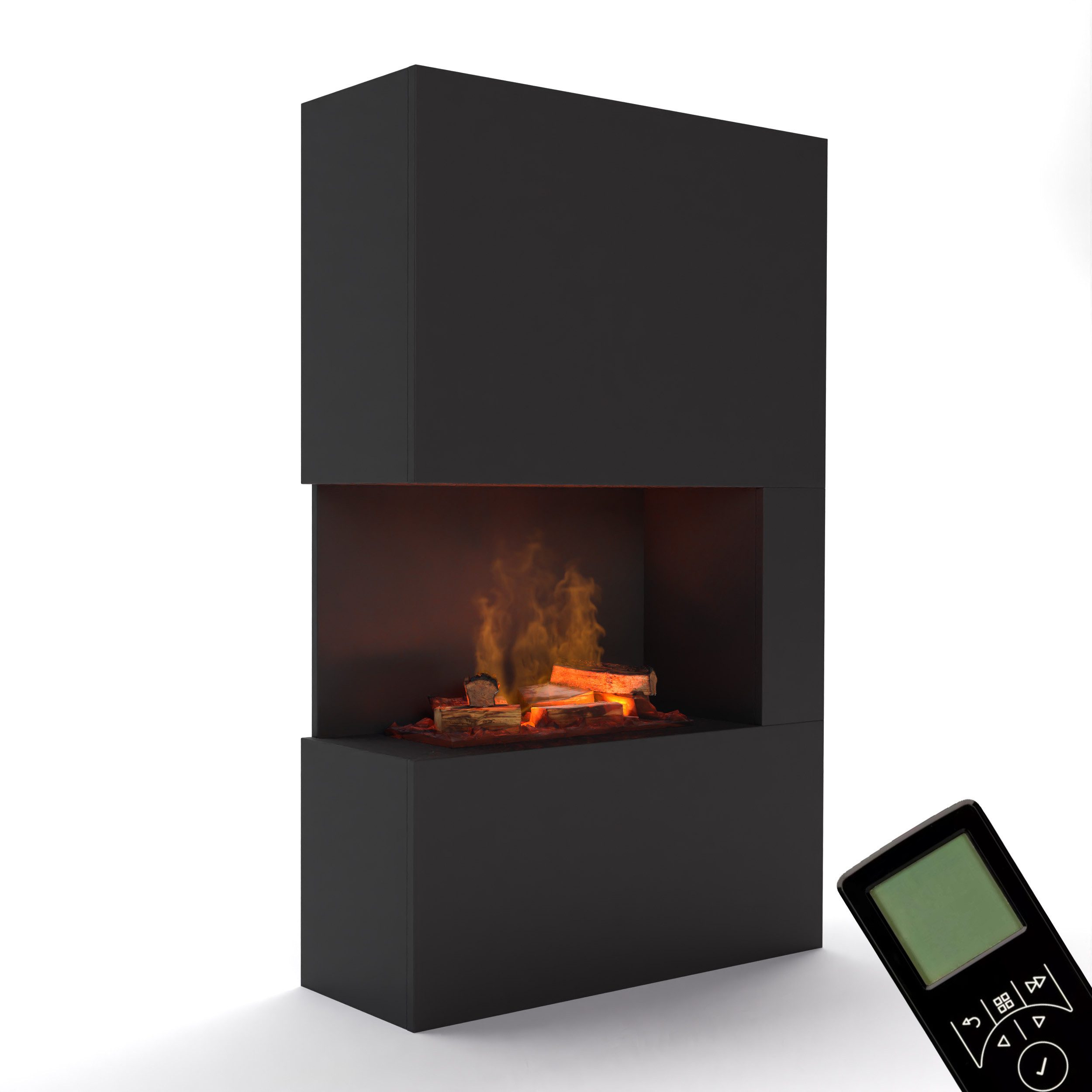 GLOW FIRE Elektrokamin Tucholsky left corner Wasserdampf Kamin, Elektrischer Kamin, Wasserdampfkamin mit 3D Feuer und Knisterfunktion