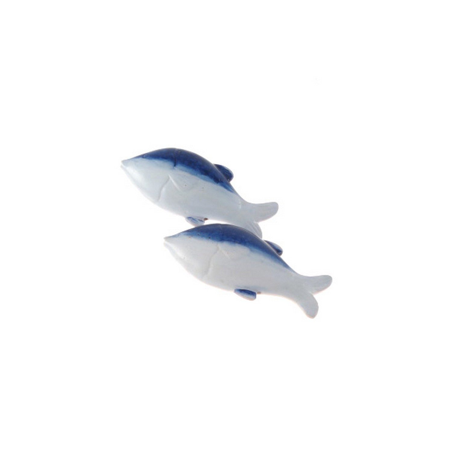 Deko AS Dekofigur Keramikfische Dekofiguren weiß blau 4,5 x1 cm 3 Stk. (3 St)