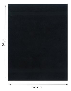 Betz Gästehandtücher 20 Stück Gästehandtücher Premium 100% Baumwolle Gästetuch-Set 30x50 cm Farbe schwarz, 100% Baumwolle