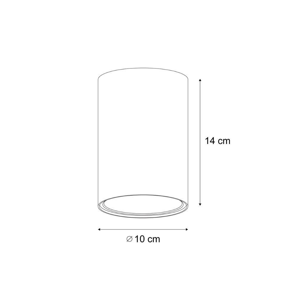 Qazqa LED Aufbaustrahler 108436, ohne Leuchtmittel, Extra-Warmweiß, QAZQA Aufbau­spot, gu10, Beige, Aluminium, Modern