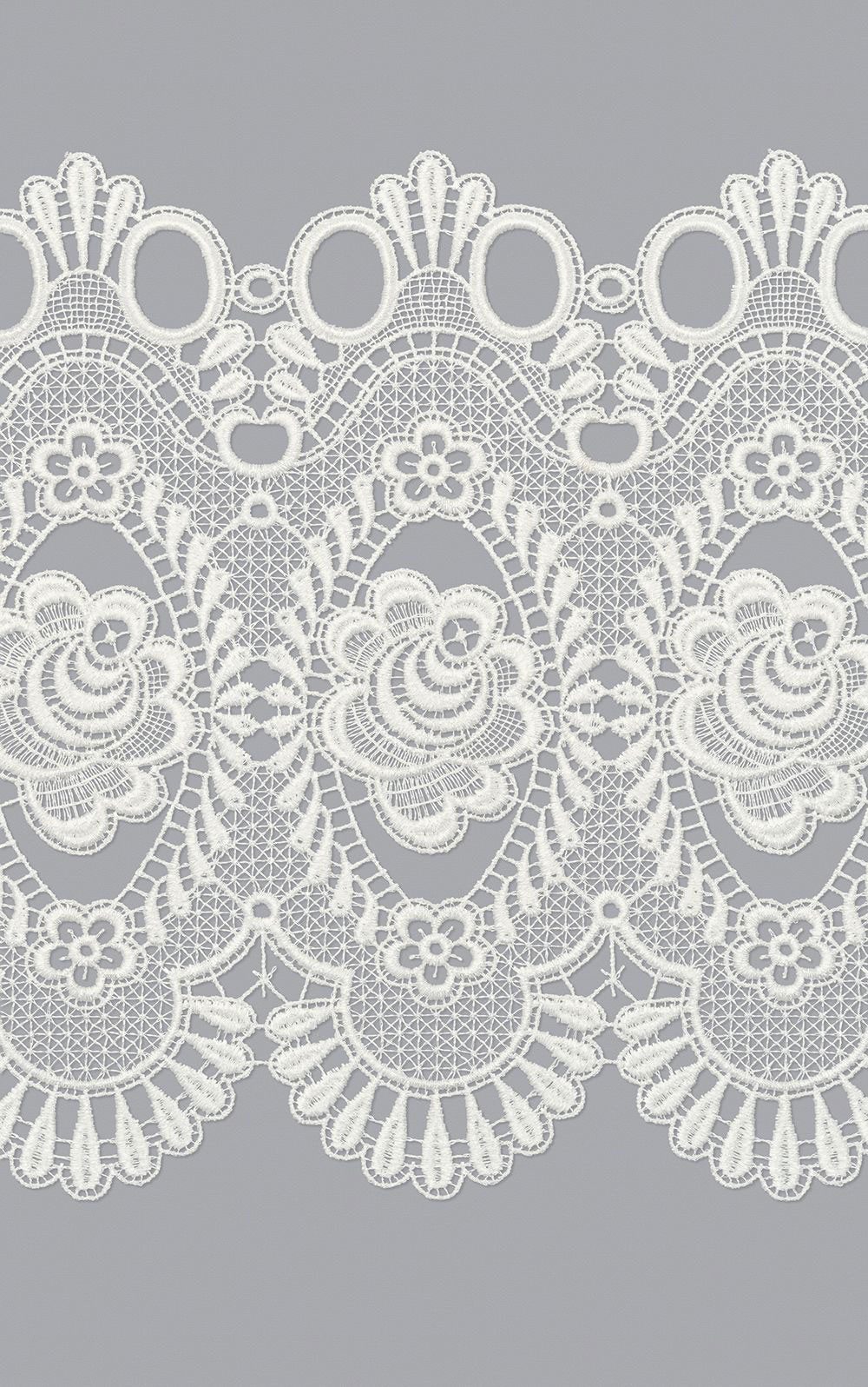 Plauener Spitze® Scheibengardine Blumenspitze (1 St), transparent, HxB 32x42cm