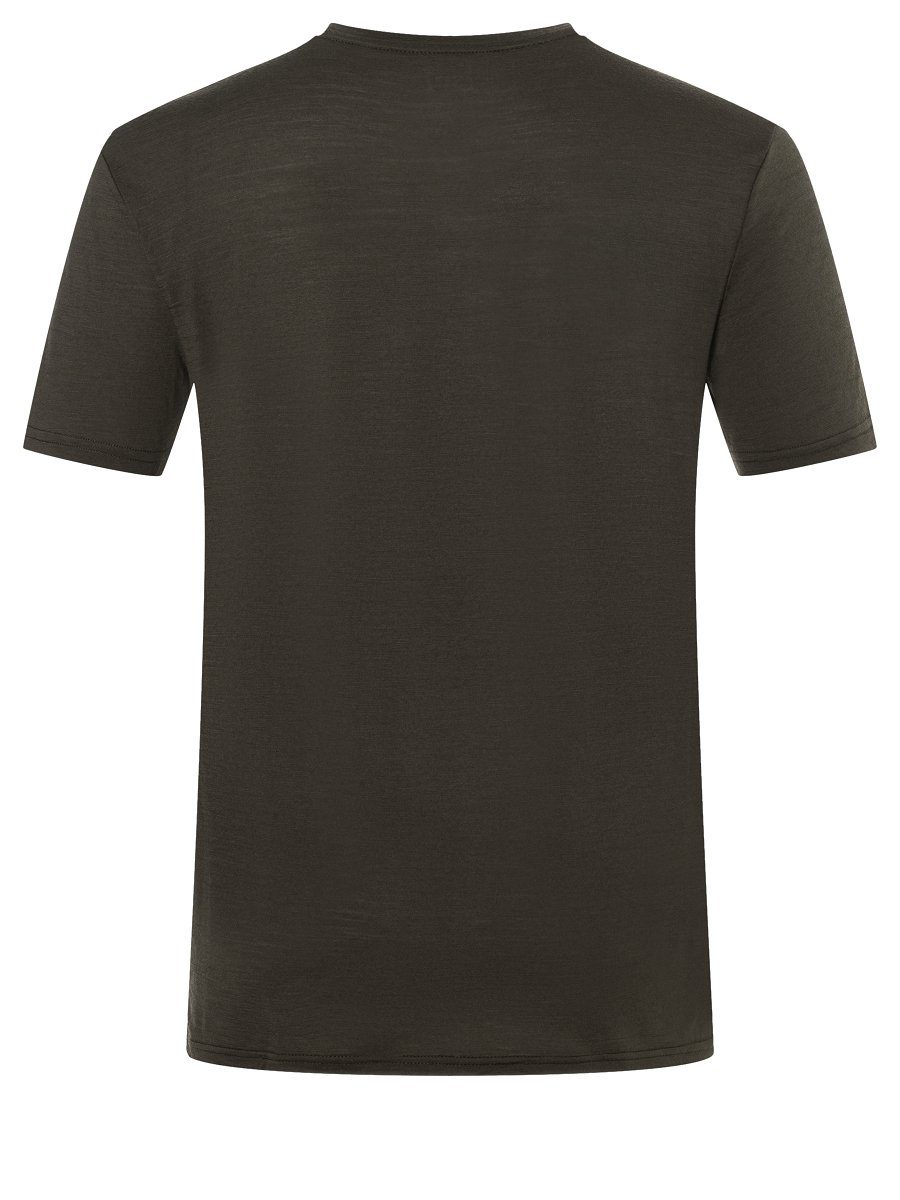 Merino Merino-Materialmix TEE Ink/Various M T-Shirt SUPER.NATURAL Black SCIATORE Print-Shirt funktioneller