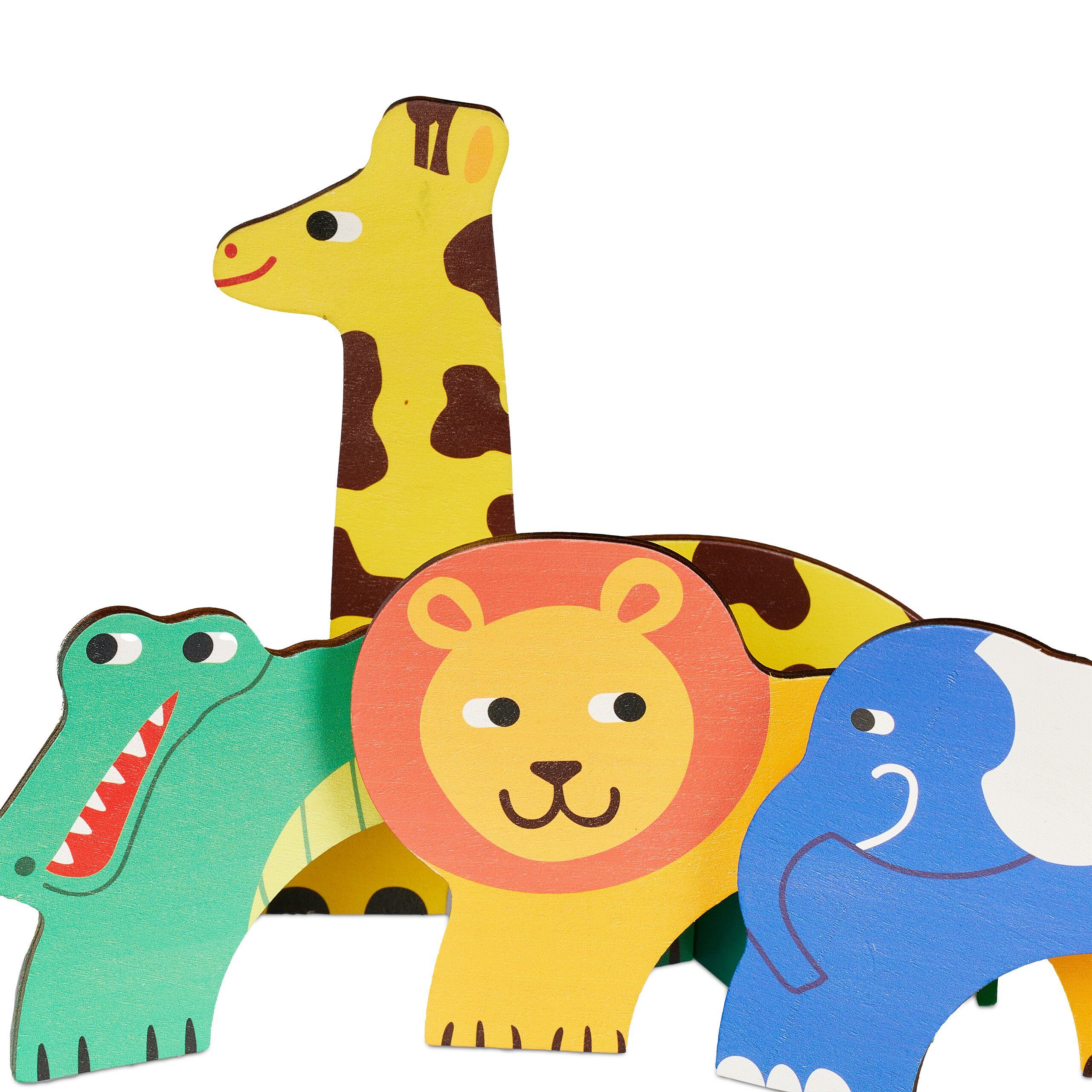 relaxdays Spielzeug-Gartenset Krocket Spiel für Kinder im Tier-Design