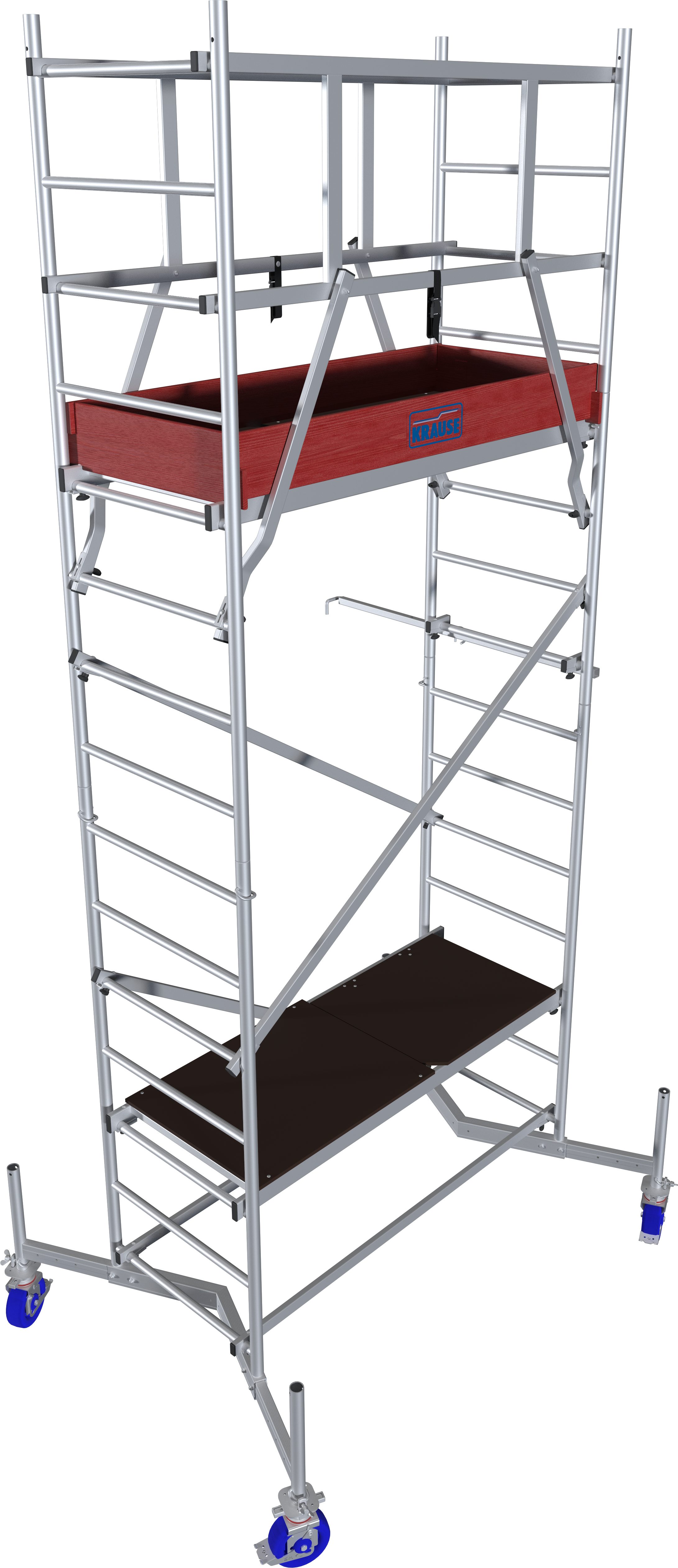 KRAUSE Arbeitsgerüst ClimTec System, (Set), Komplettgerüst, inkl. 1 Aufstockung und Fahrrollensatz