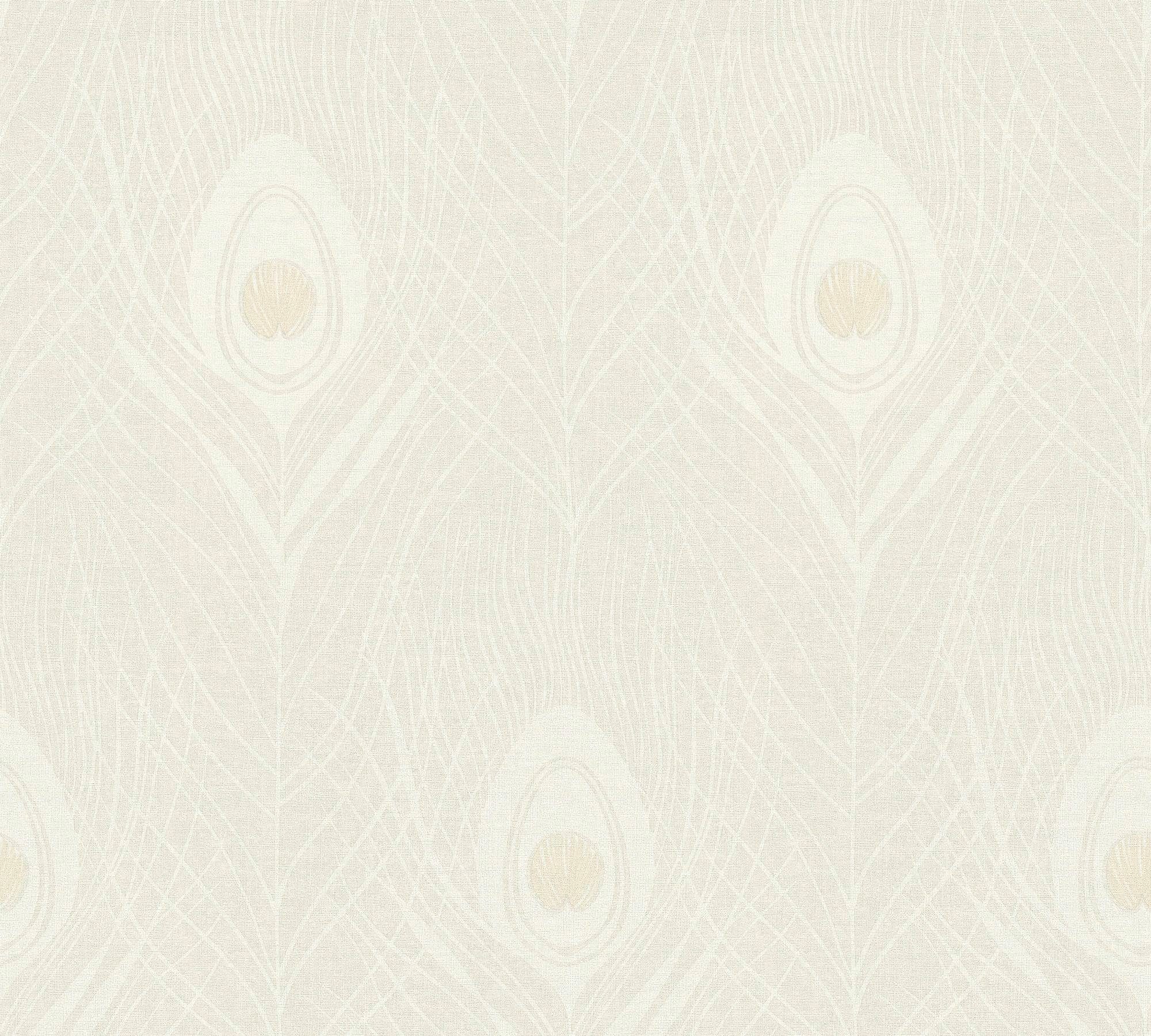 Architects Paper Vliestapete Absolutely Chic, (1 St), Designtapete Tapete Federn weiß/naturweiß/beige/metallic