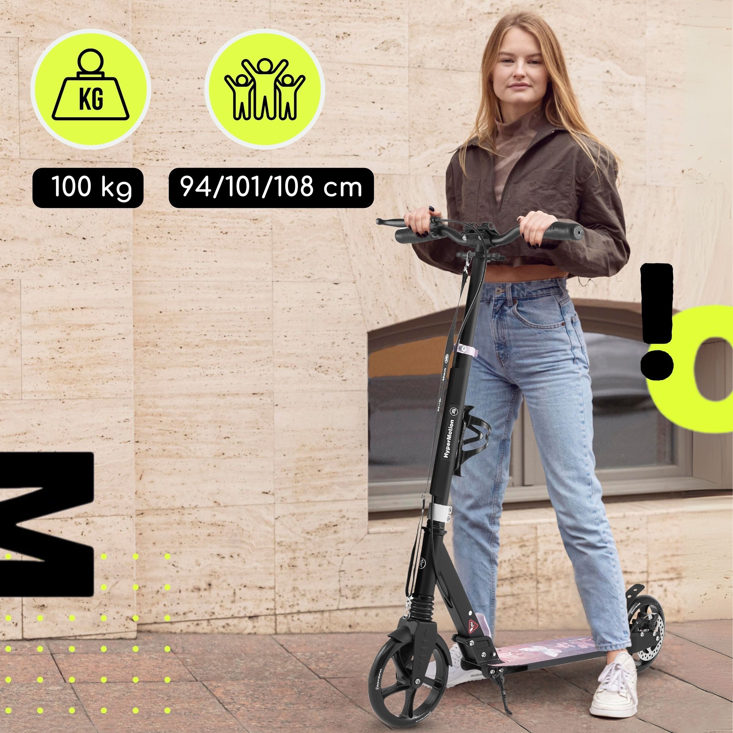 HyperMotion Scooter Faltbarer Aluminium-Scooter mit Federung & Tragegurt – Skyline, 15KM/s – Bild 4 von 5