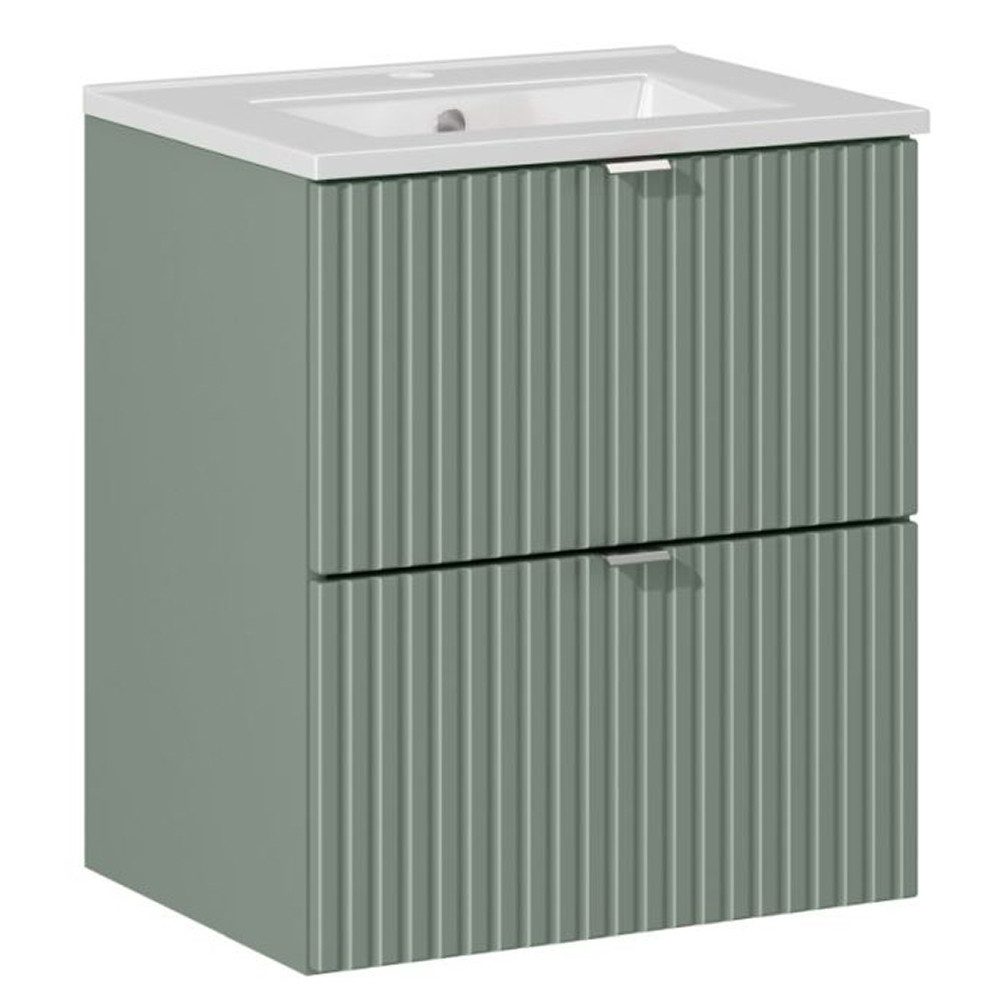 Lomadox Waschtisch NEWPORT-56-GREEN, mit Keramik-Waschbecken, hellgrün, 50 cm breit, geringe Tiefe