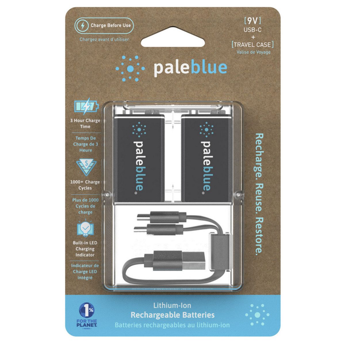 Paleblue Akku Block (9 V), USB-C-Ladeanschluss direkt im Akku