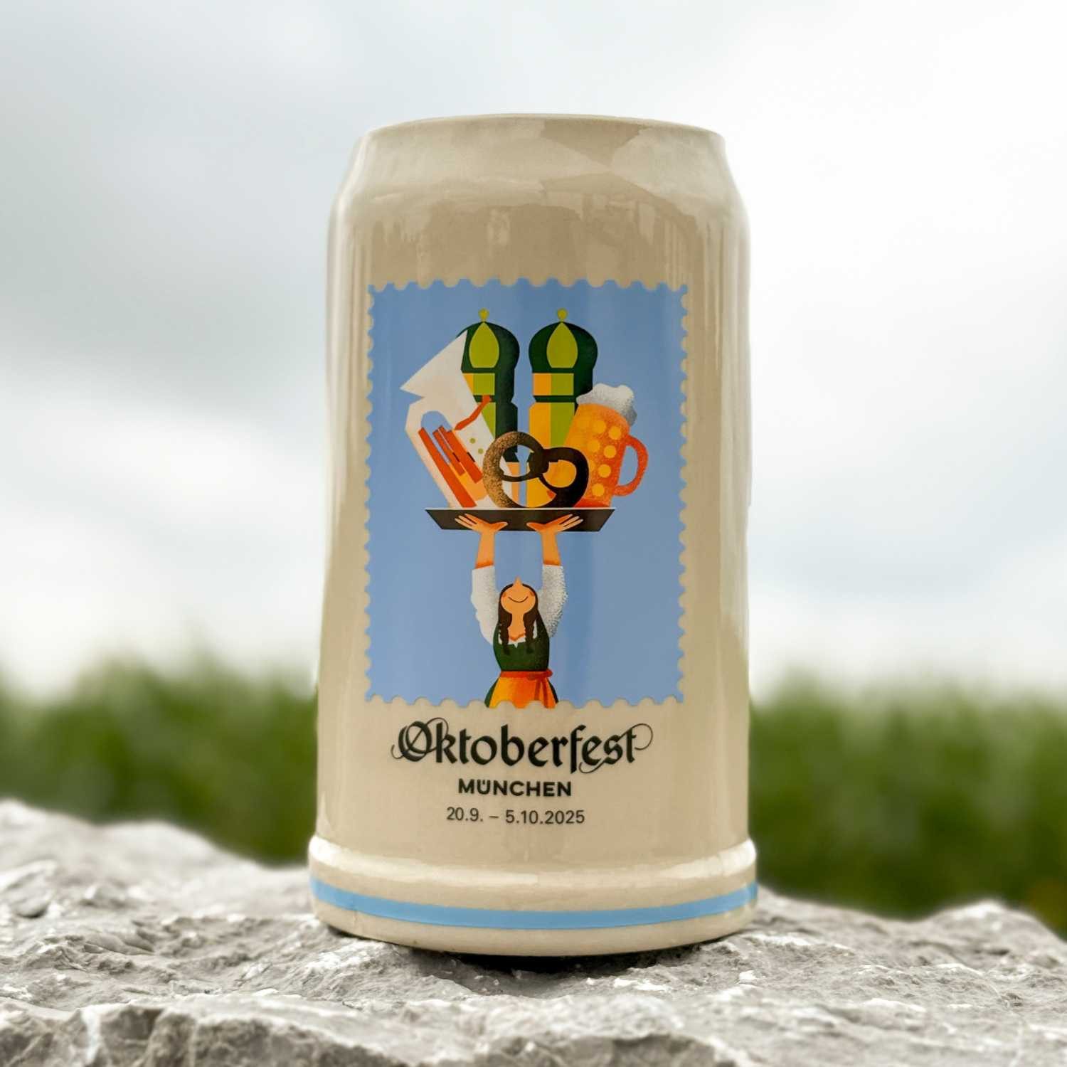 Bavariashop Bierkrug Offizieller Oktoberfestkrug 2025, Steinzeug