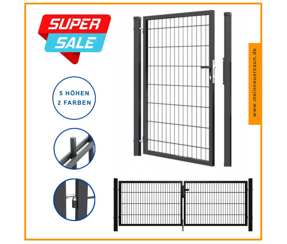 Gebr. Werth GmbH & Co. KG Gartentor Gartentür Metall Zauntor Tür Zaun Doppelstabmatten Tor Pforte