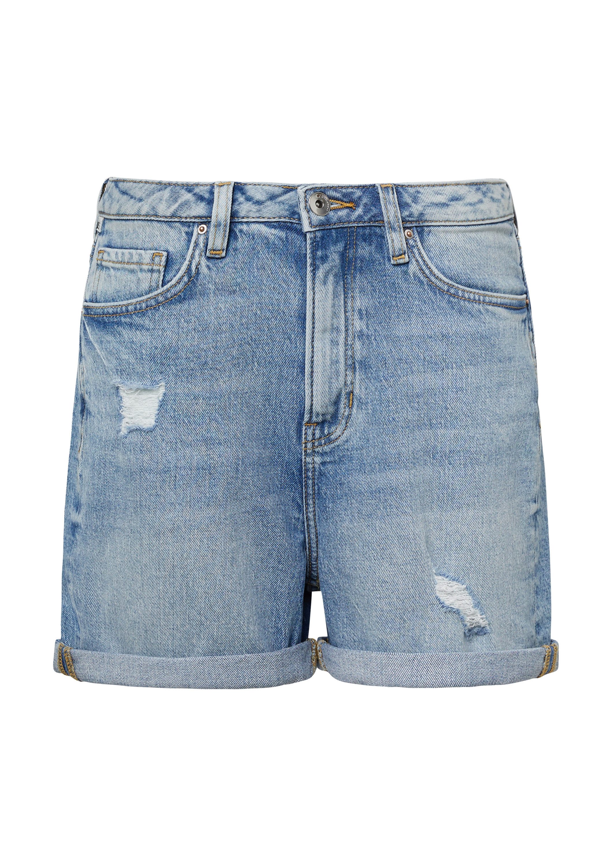 QS Jeansshorts Jeans-Hose MOM FIT Jeans Mom / Relaxed Fit / High Rise günstig online kaufen