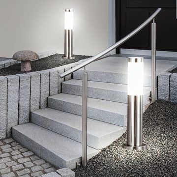 etc-shop LED Außen-Stehlampe, Leuchtmittel inklusive, Warmweiß, 2x LED Außen Steh Lampe Stand Leuchte Weg Garten Hof Einfahrt Veranda-