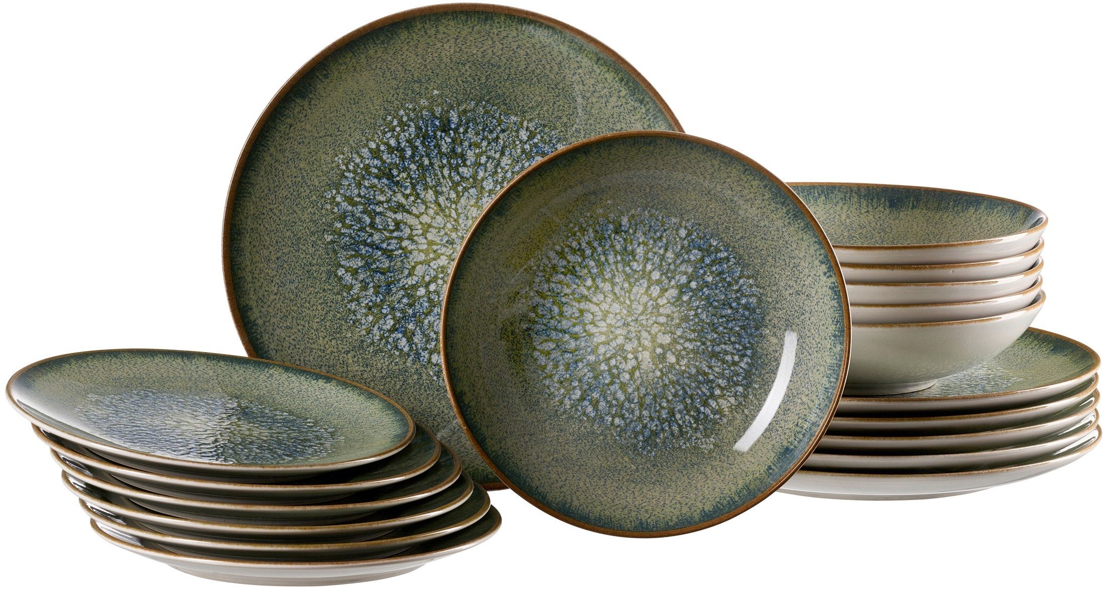 Ritzenhoff & Breker Tafelservice Verde (18-tlg), 6 Personen, Steinzeug