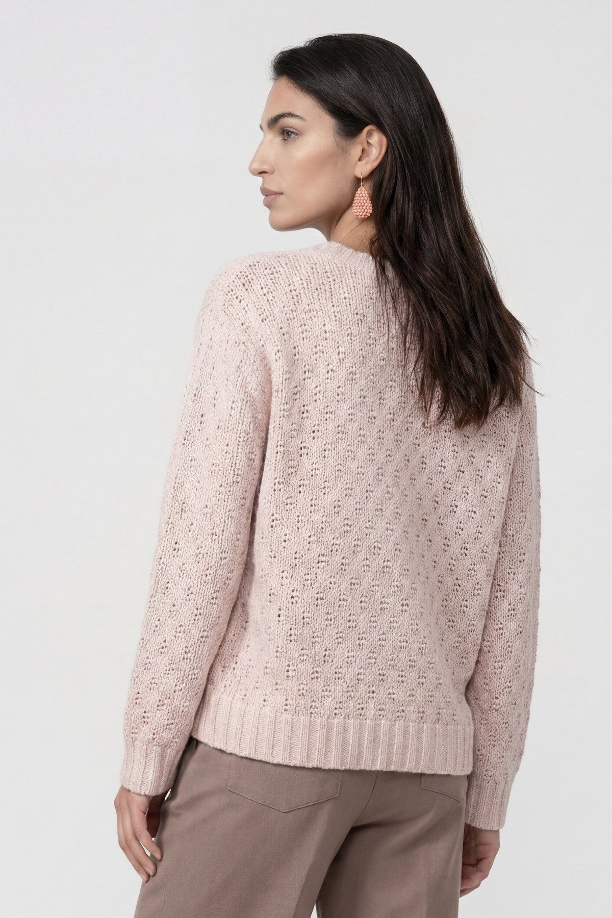 Monari Strickpullover Pullover Lurex Regular fit mit Rundhalsausschnitt