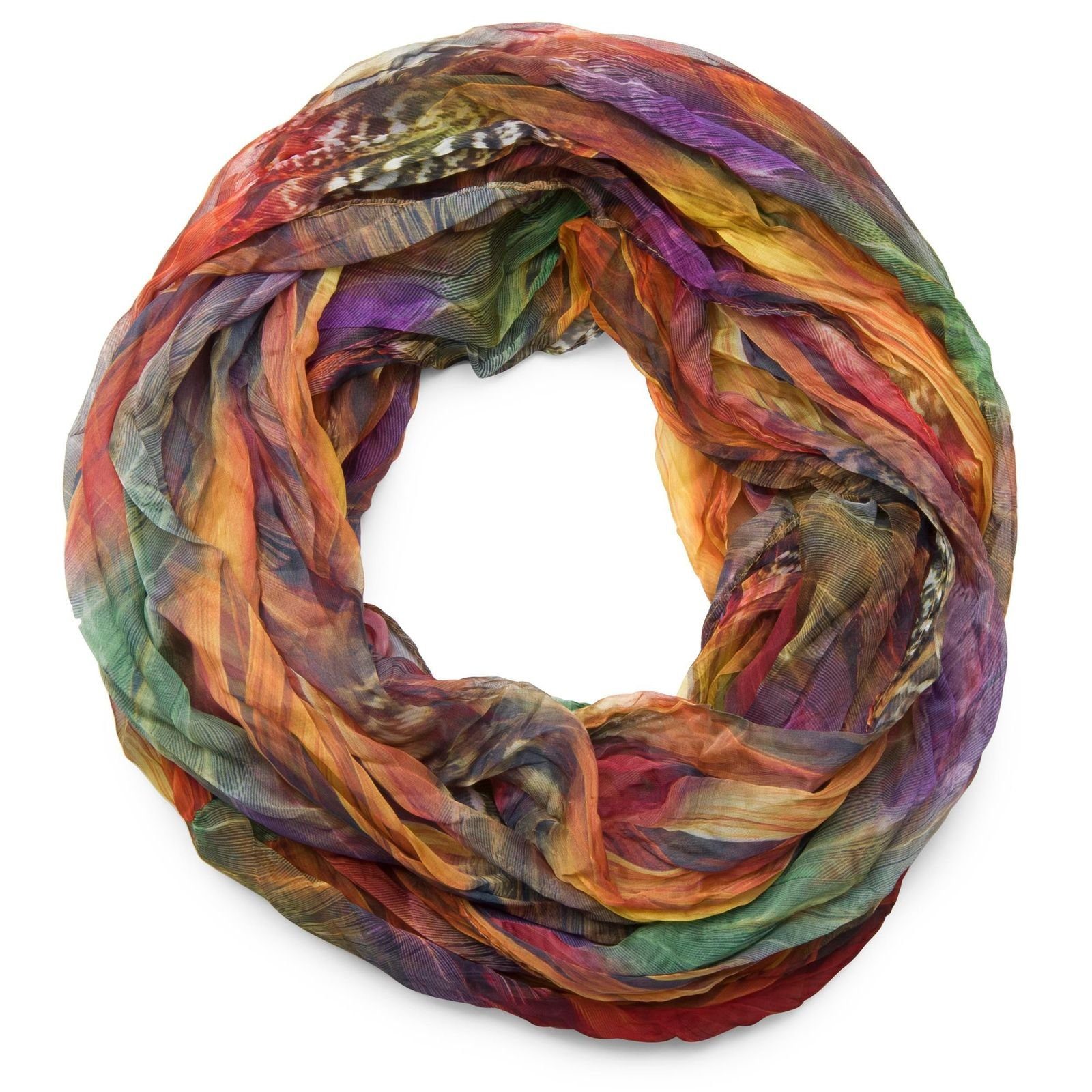 styleBREAKER Loop Loop mit Feder Muster, (1-St) günstig online kaufen