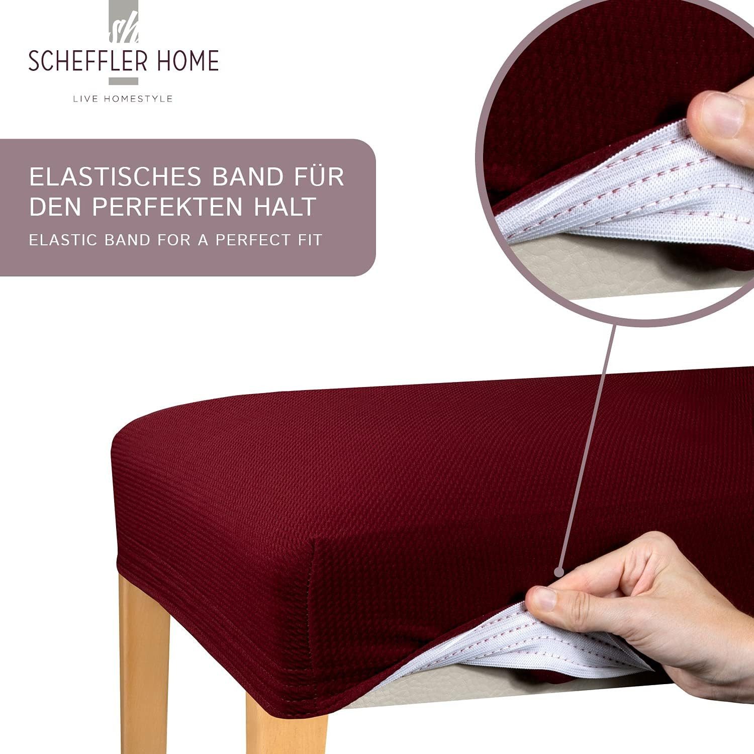 sh SCHEFFLER-HOME LIVE HOMESTYLE Stuhlhusse Moderner Stuhlbezug "Mia" aus Microfaser, abnehmbarer & waschbarer Spannbezug für Stühle – Bild 5 von 5