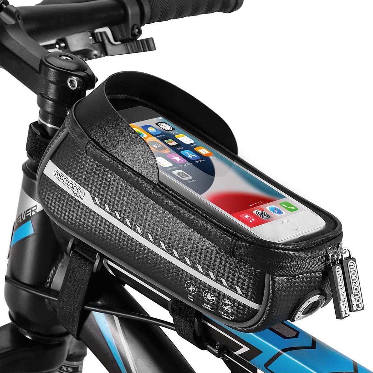 Fahrradtasche Monzana® Fahrrad Rahmentasche Wasserdicht Reflektierend Abnehmbar S