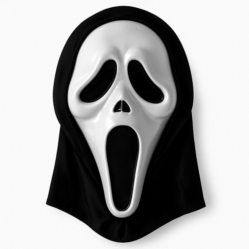 Erfurth Fun Verkleidungsmaske Scream Ghost Face Maske – Gruselige Halloween Verkleidung, (1-tlg)