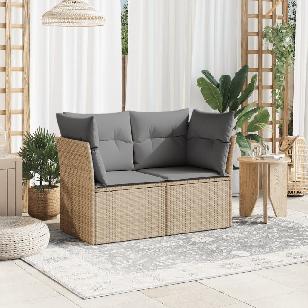 vidaXL Loungesofa Gartensofa mit Kissen 2-Sitzer günstig online kaufen