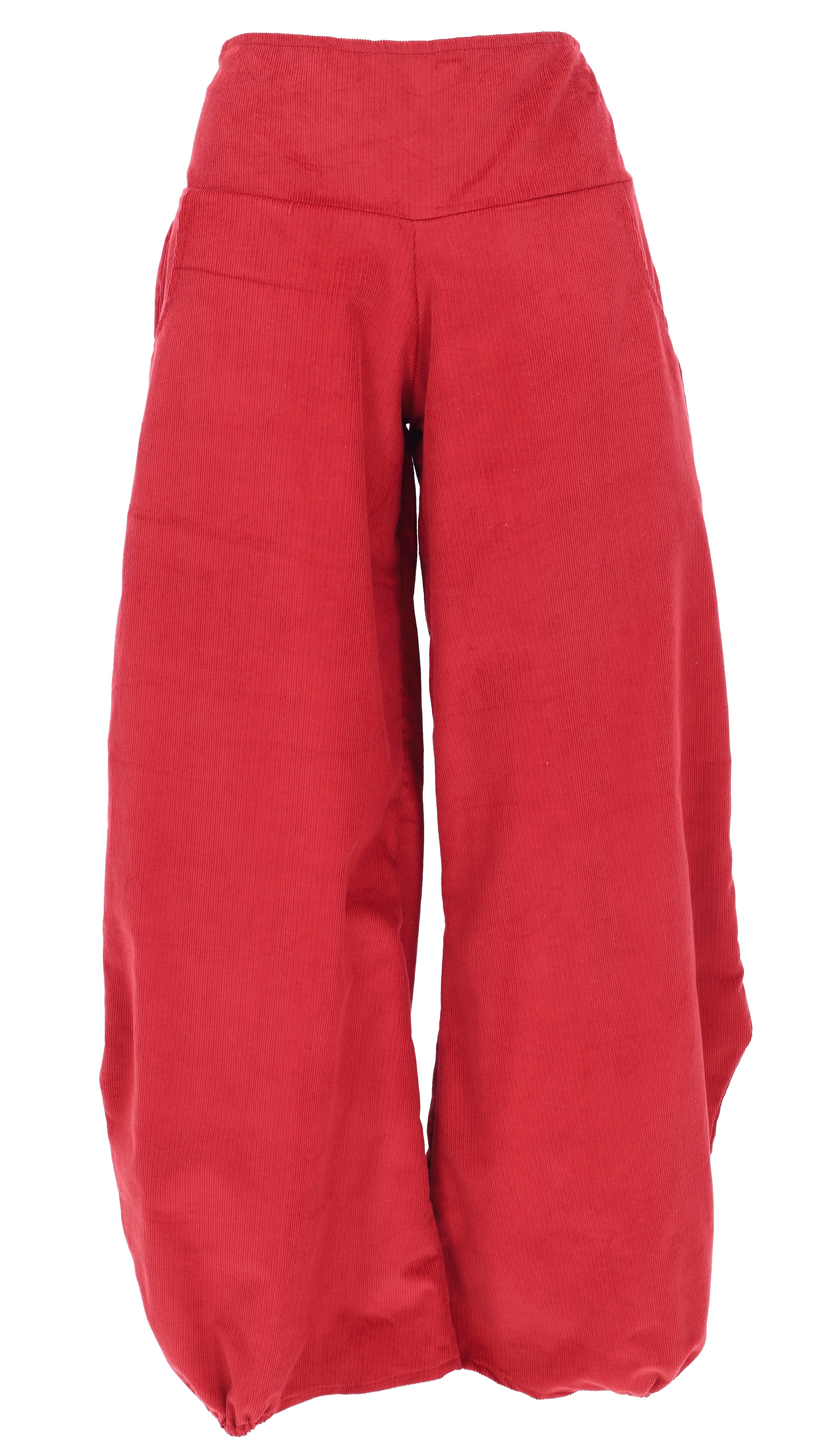 Relaxhose Weite Boho Cord Pluderhose, Feincord Boho Hose,..