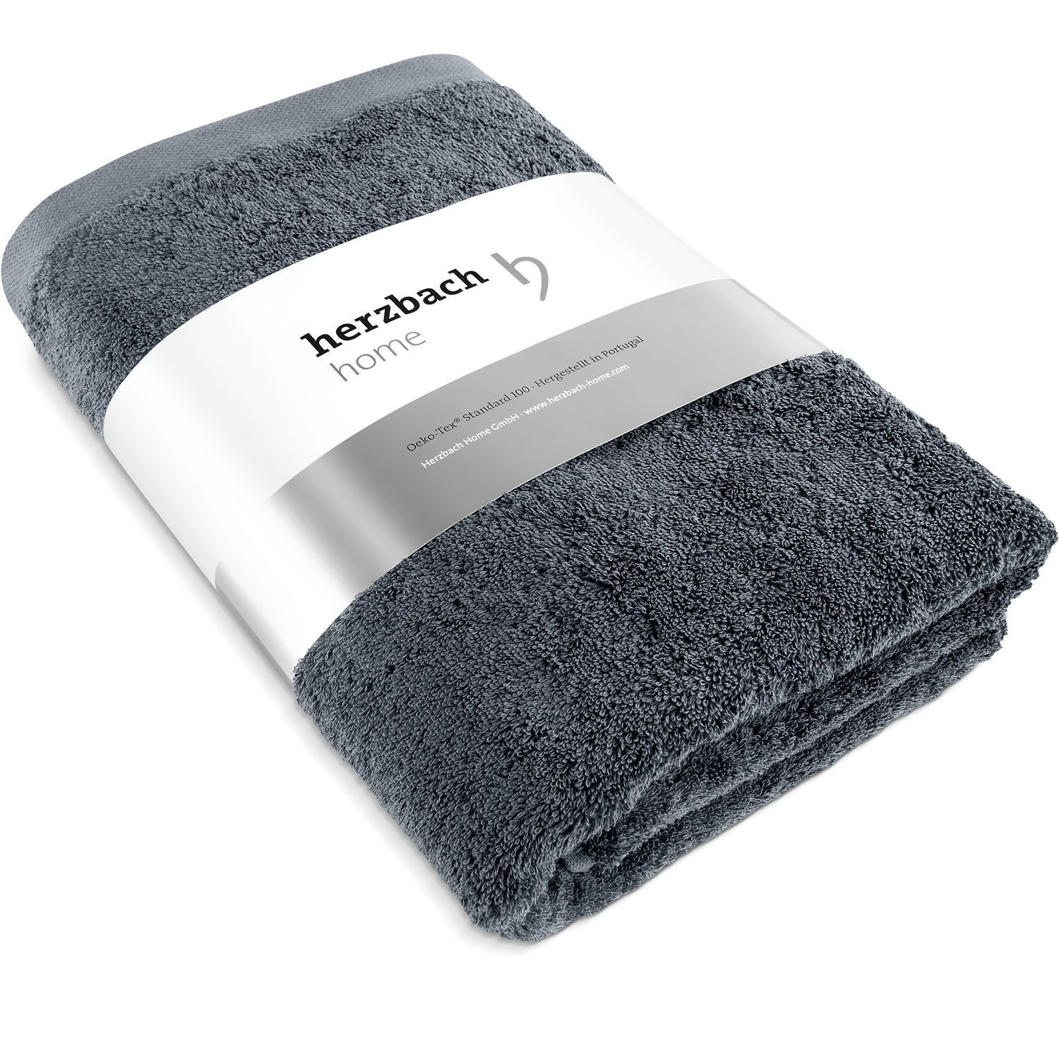 herzbach home Badetuch Pura 100x150 cm, 550g/m², Premium-Qualität, 100% Baumwolle, einfarbig