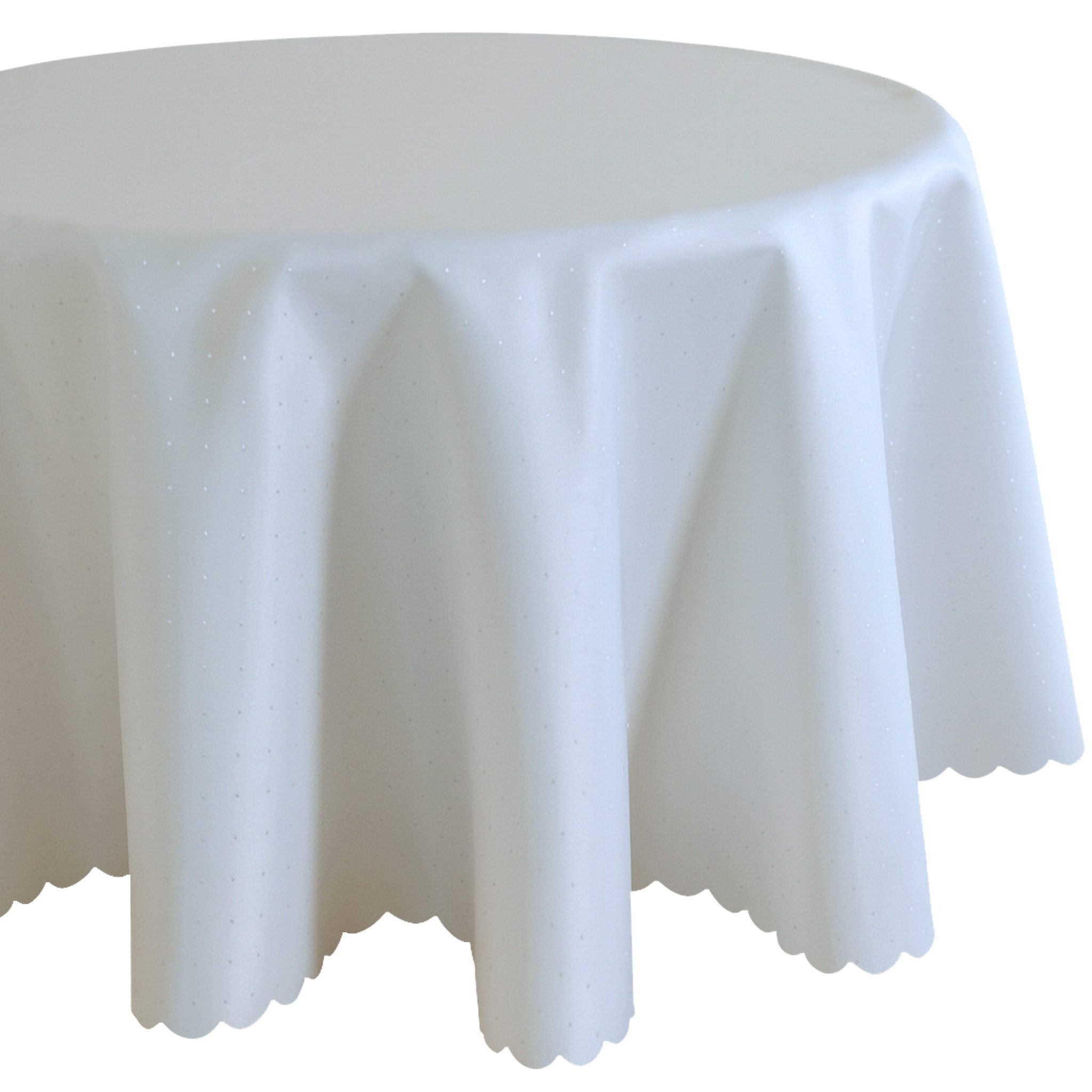 matches21 HOME & HOBBY Tischdecke Tischdecke 160 x 220 cm oval in Hellgrau für Esstisch & Küche (1-tlg), Waschbares Tischtuch mit gewelltem Rand