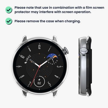 kwmobile Smartwatch-Hülle 2x Hülle für Huami Amazfit GTR Mini, Fullbody Fitnesstracker Glas Cover Case Schutzhülle Set