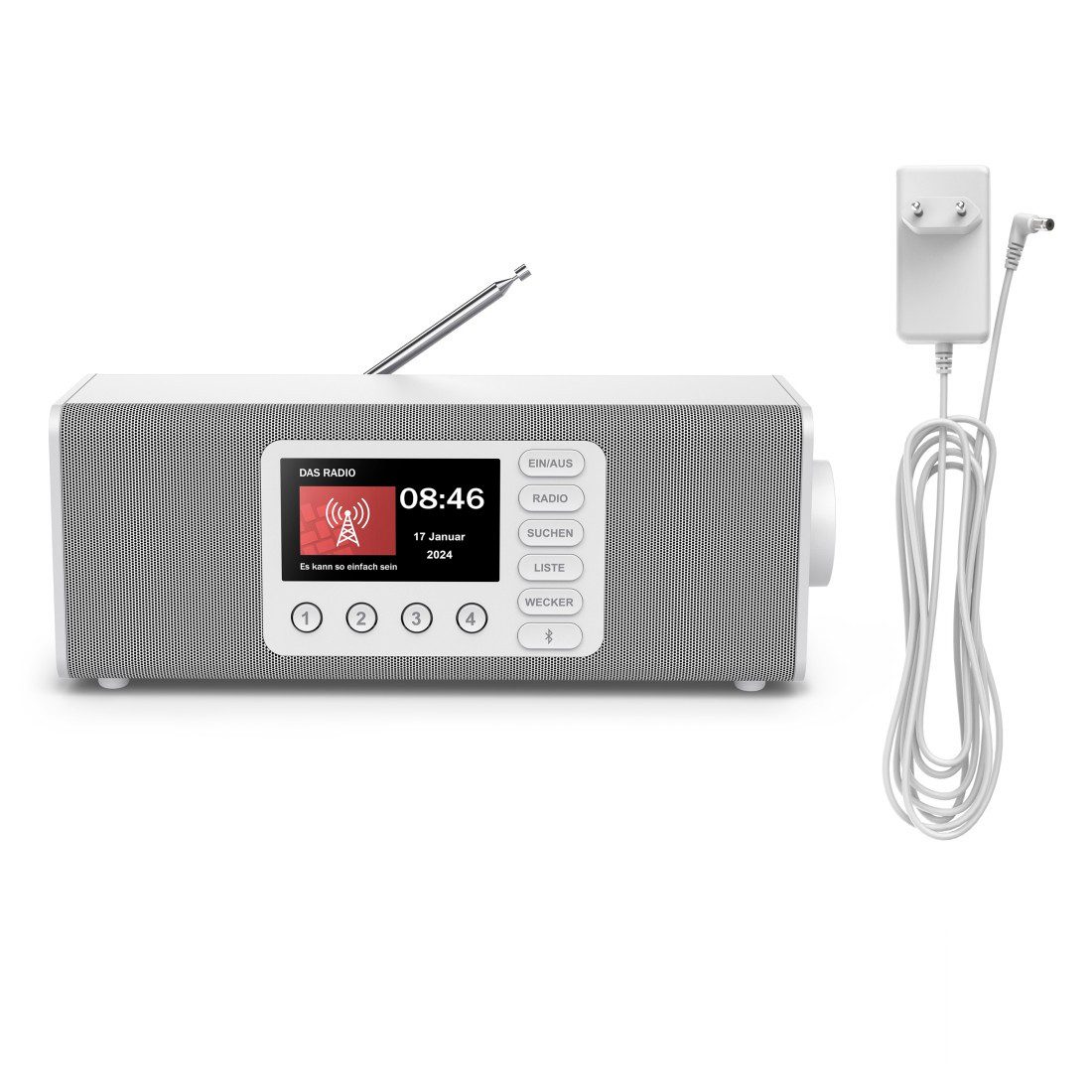 Hama Digitalradio mit DAB DAB+ FM Bluetooth und Wecker Digitalradio (DAB) (Digitalradio (DAB), 10 W, 4,3 Zoll TFT-Farbdisplay, große Tasten, Direktwahltasten)