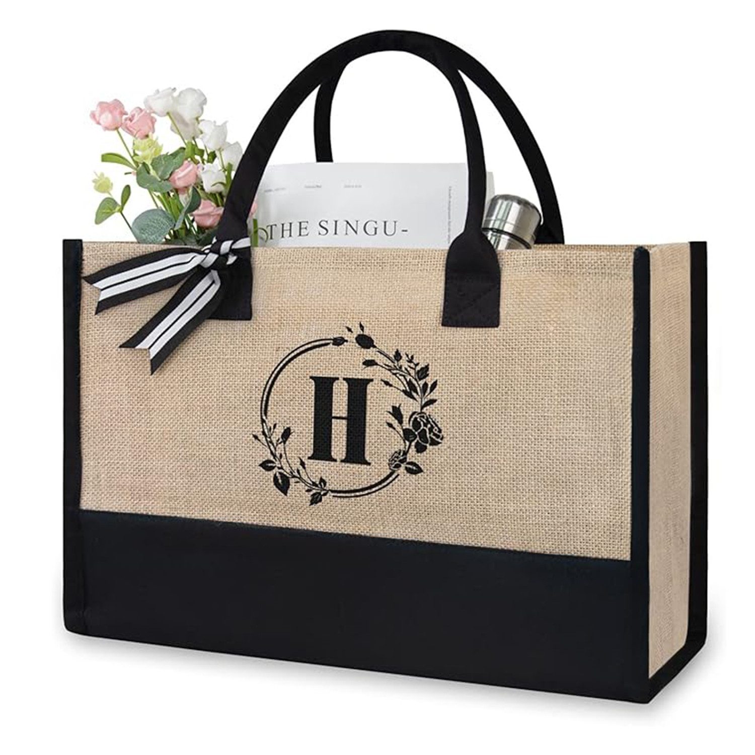 OKWISH Einkaufsshopper Personalisierte Initialen Tragetasche Strandtasche D günstig online kaufen