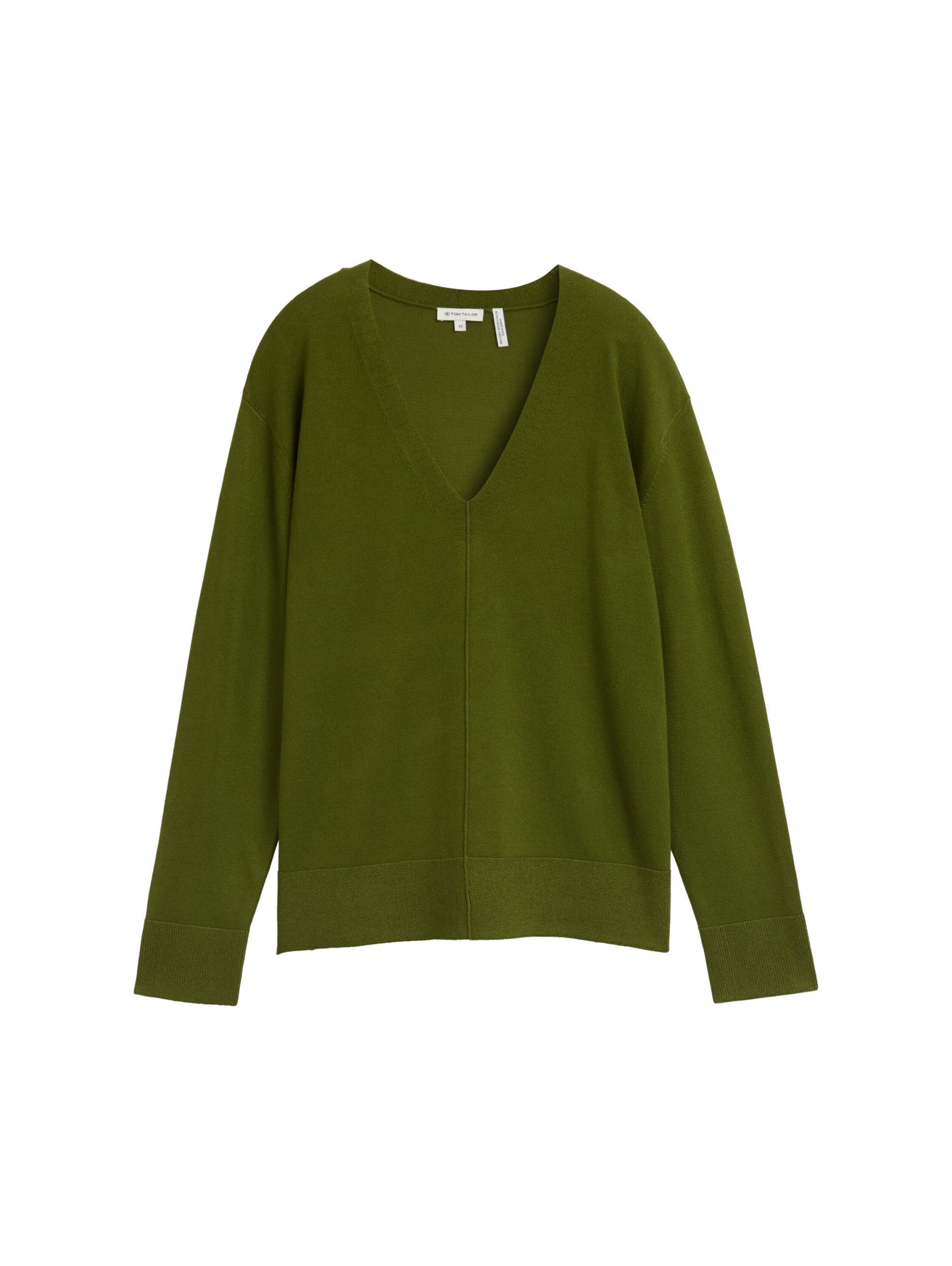 Sweatshirt knit fluent v-neck pullover
