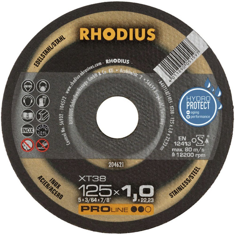 Rhodius Trennscheibe Rhodius XT38 205702 Trennscheibe gerade 230 mm 1 St. Edelstahl, Stahl, Ø 230.00 mm