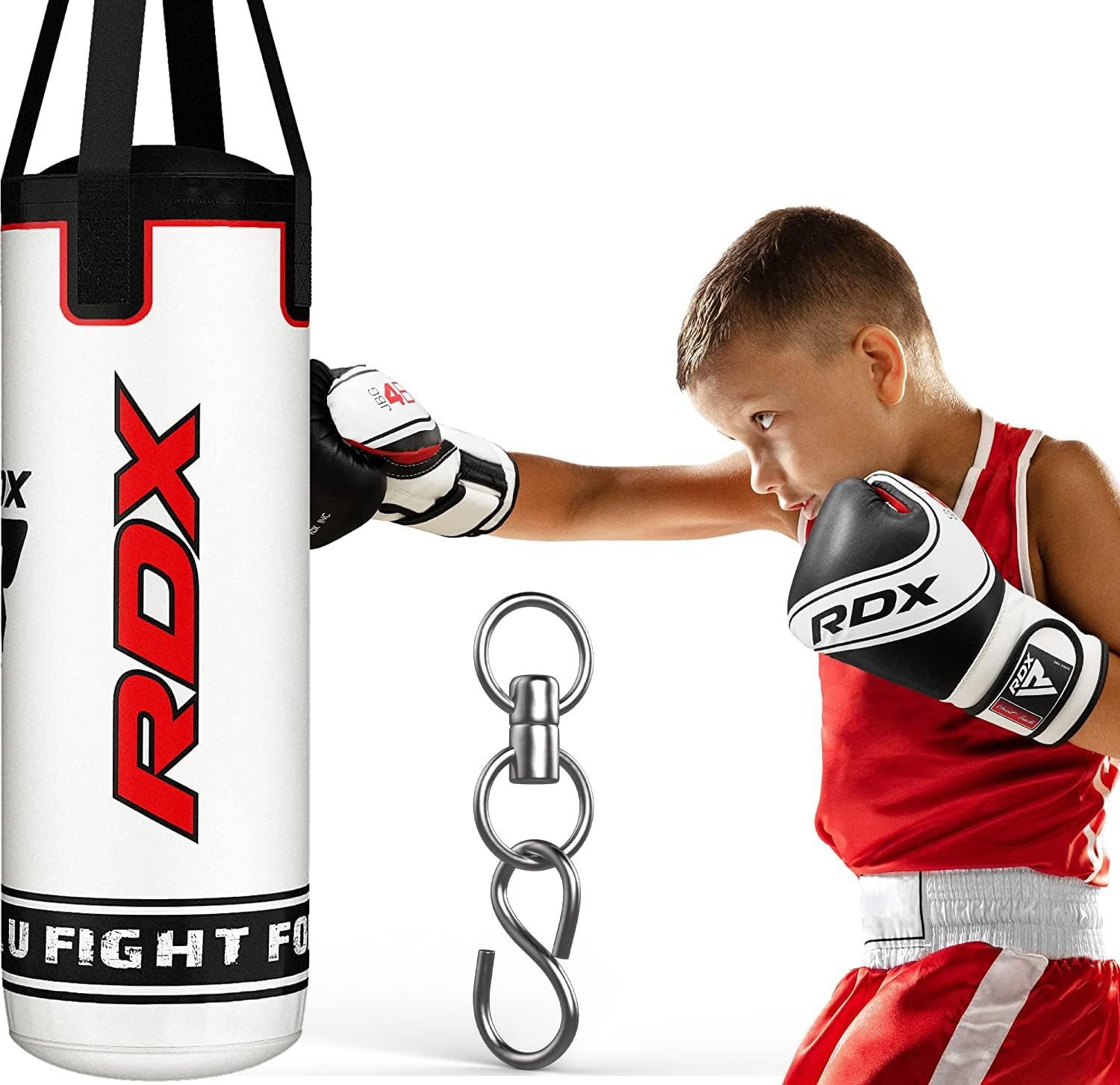 RDX Sports Boxsack RDX Kids Heavy Boxing 2FT Boxsack Gefüllt Training Handschuhe (3-tlg)