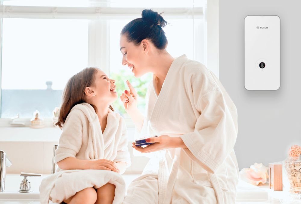 BOSCH Durchlauferhitzer Excellence, Tronic Excellence, solarfähig, druckfest, multifunktionales LED-Farbdisplay