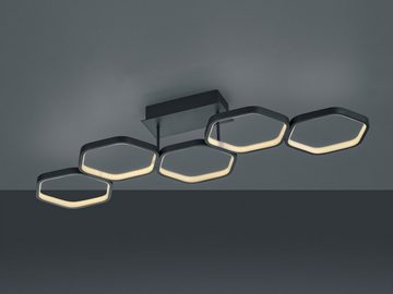 TRIO Leuchten LED Deckenleuchte Vigo, LED fest integriert, Warmweiß, dimmbare LED Deckenlampe in Wabenoptik, 3000K, 2800 Lumen