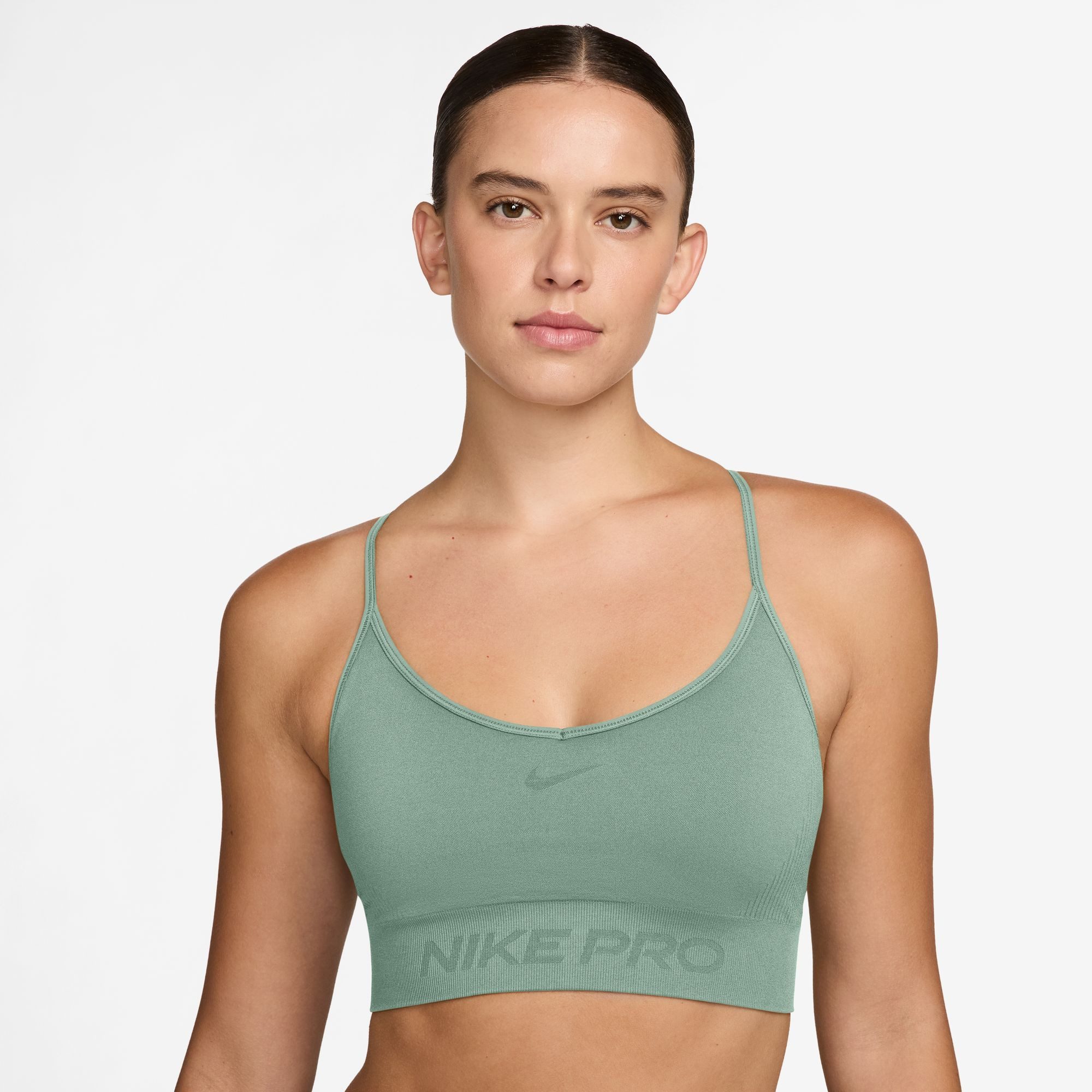 Nike Tanktop W NP DF SMLS LS BRA mit herausnehmbaren Polstern, aus elastischem Trikot, schweißableitend