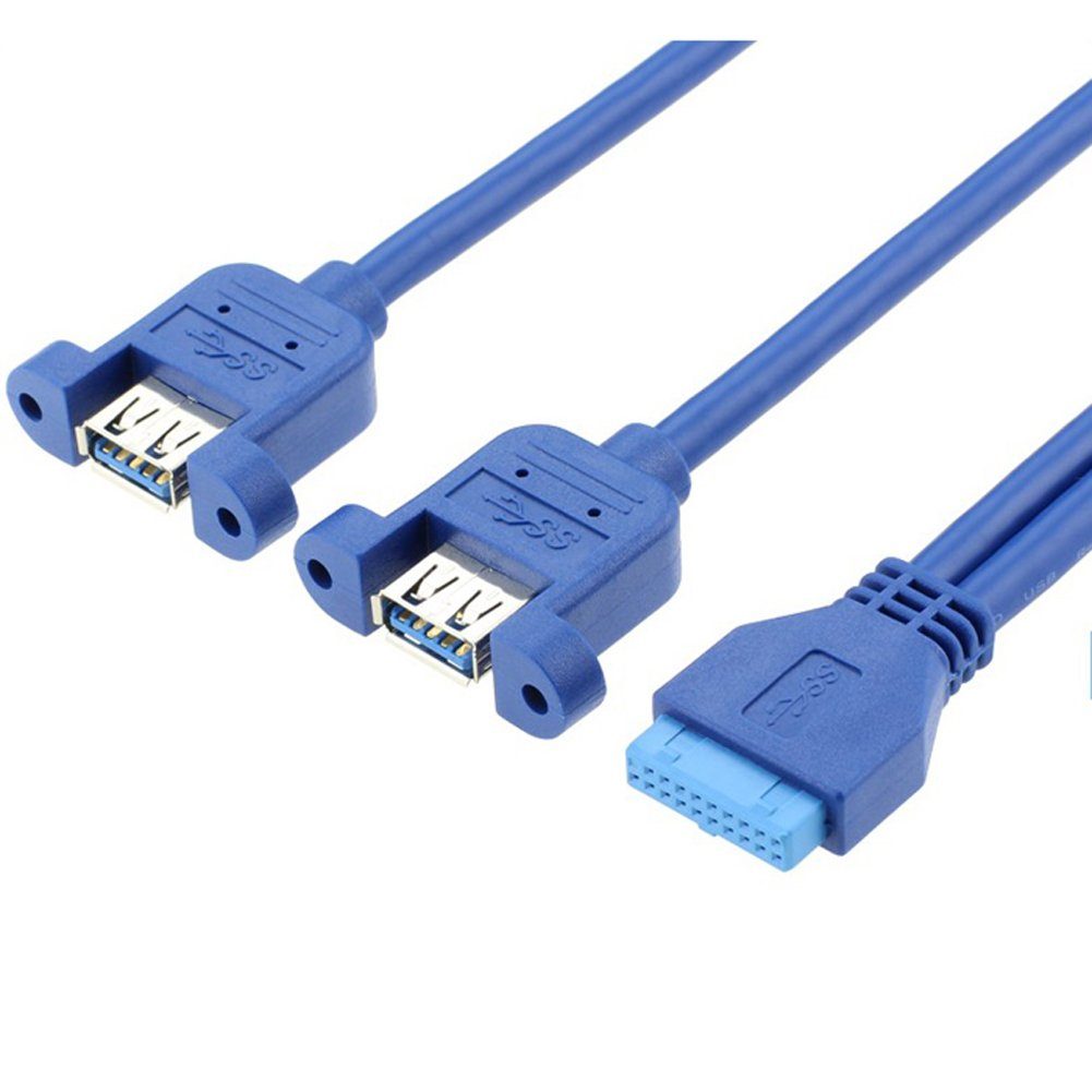 Bolwins D55 USB 3.0 Verlängerungskabel Adapter Verteiler 19pol Pfosten für PC Verlängerungskabel, (50 cm)