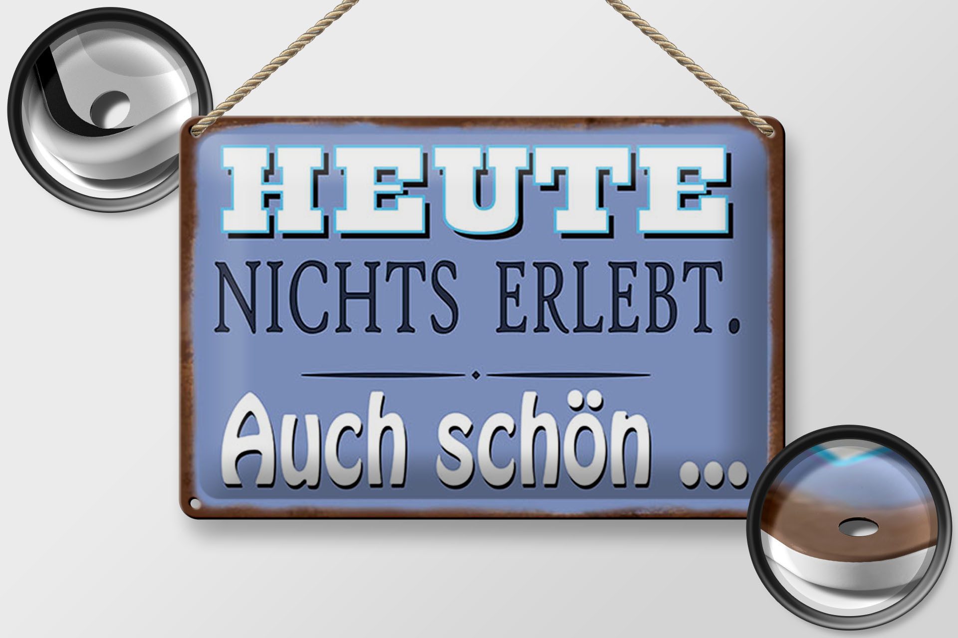 Femer GmbH Metallbild Spruch 20x30 cm Heute nichts erlebt. Auch schön