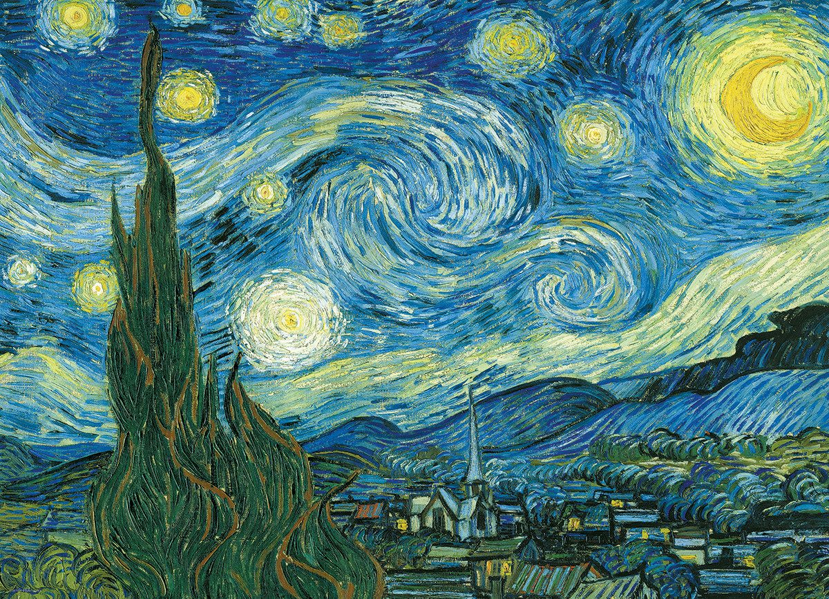 Puzzle 1000 Teile Puzzle - Puzzle - Vincent van Gogh - Sternennacht, Puzzleteile