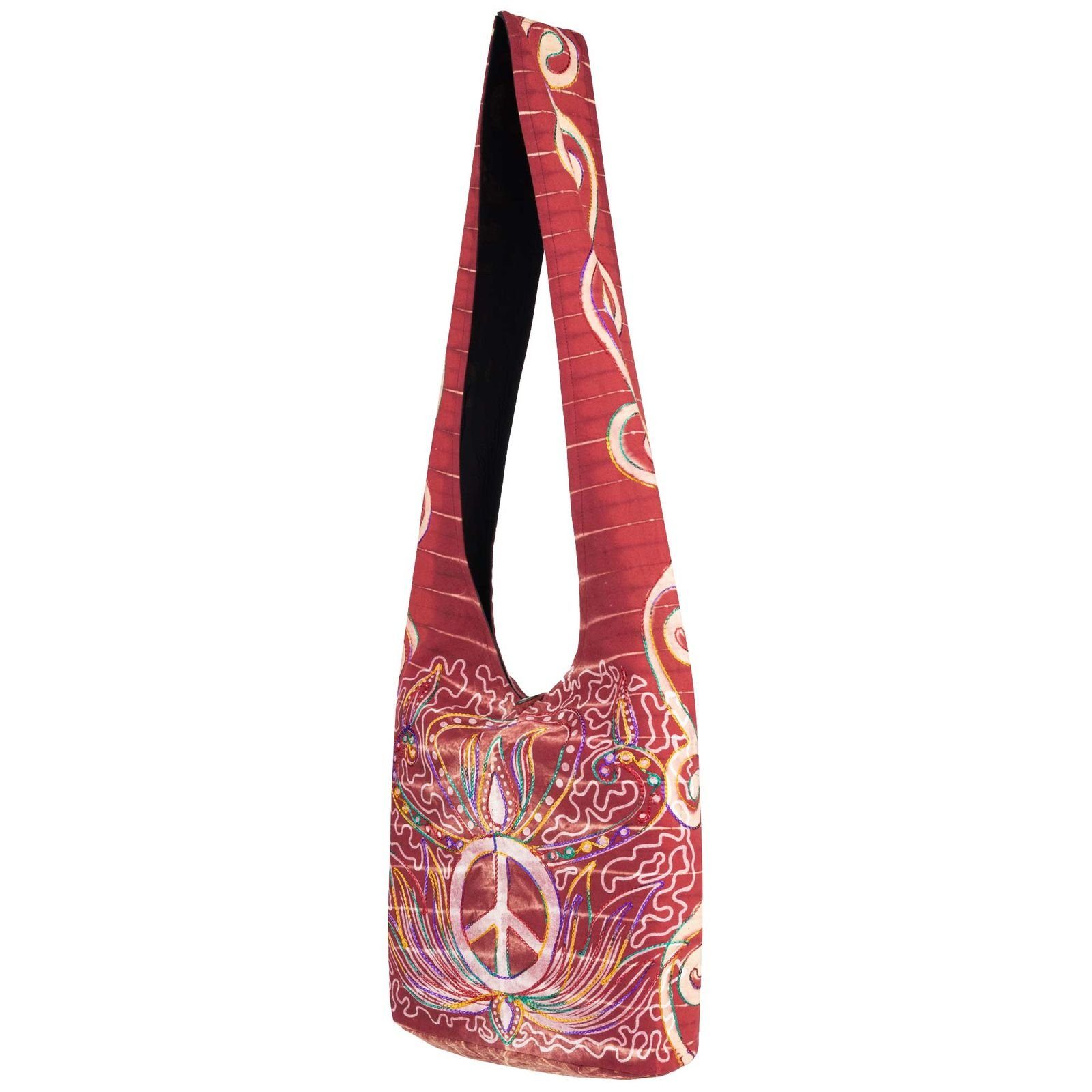 KUNST UND MAGIE Schultertasche Batik Schultertasche Umhängetasche Peace Shopper Goa Handtasche Tasche