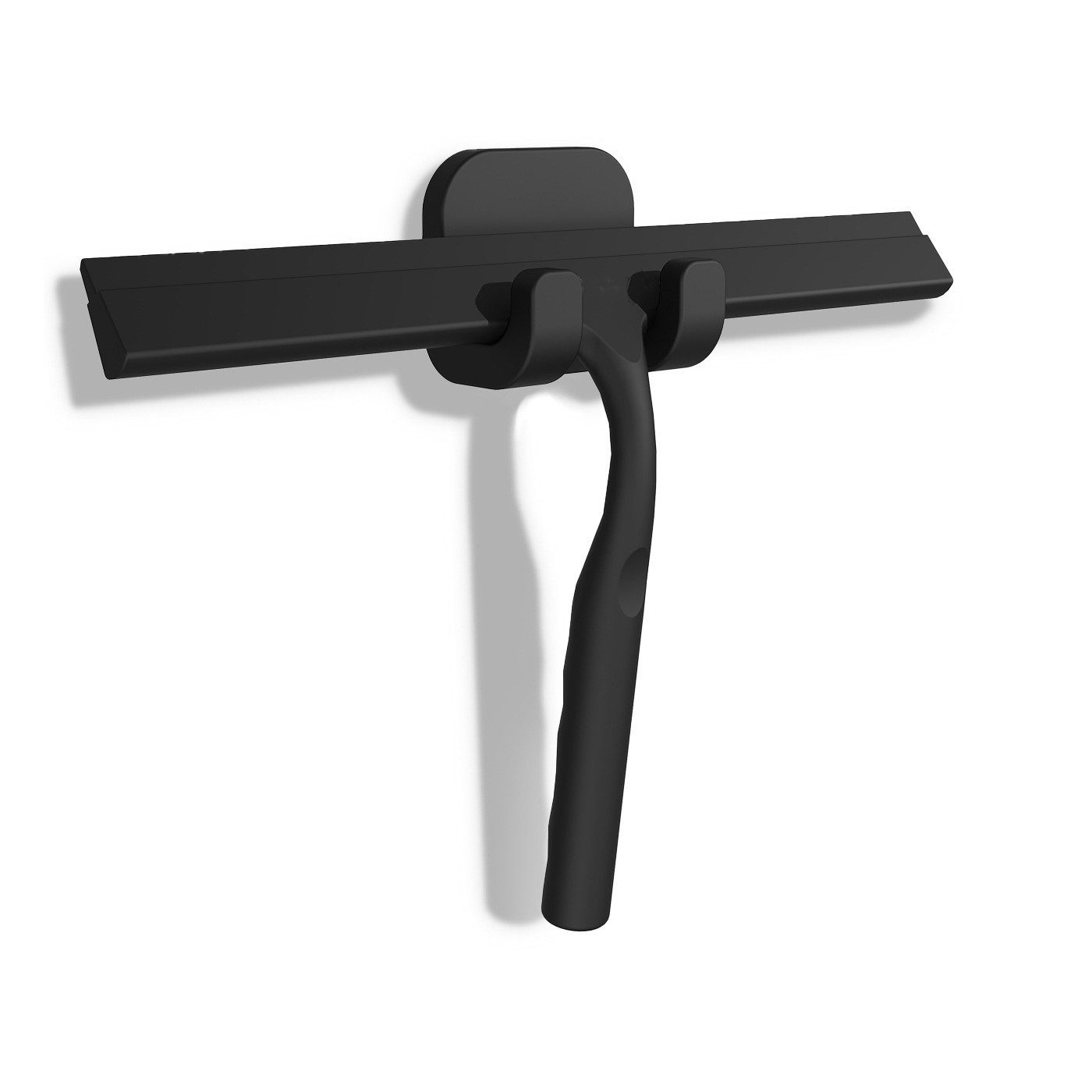 FOUORTUNATE-BEE Duschabzieher Duschabzieher mit schwarzem Halter für Glas, Fenster und Dusche, Glasabzieher mit Klebehaken für Bad, Auto und Haushalt